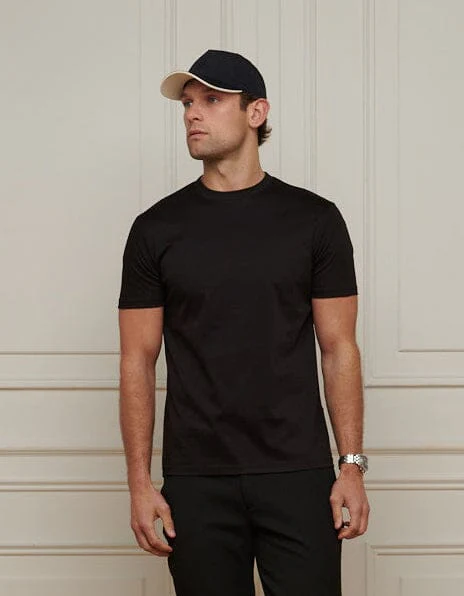 Black Crest Logo Embroidered Mercerised T-Shirt - Image 4