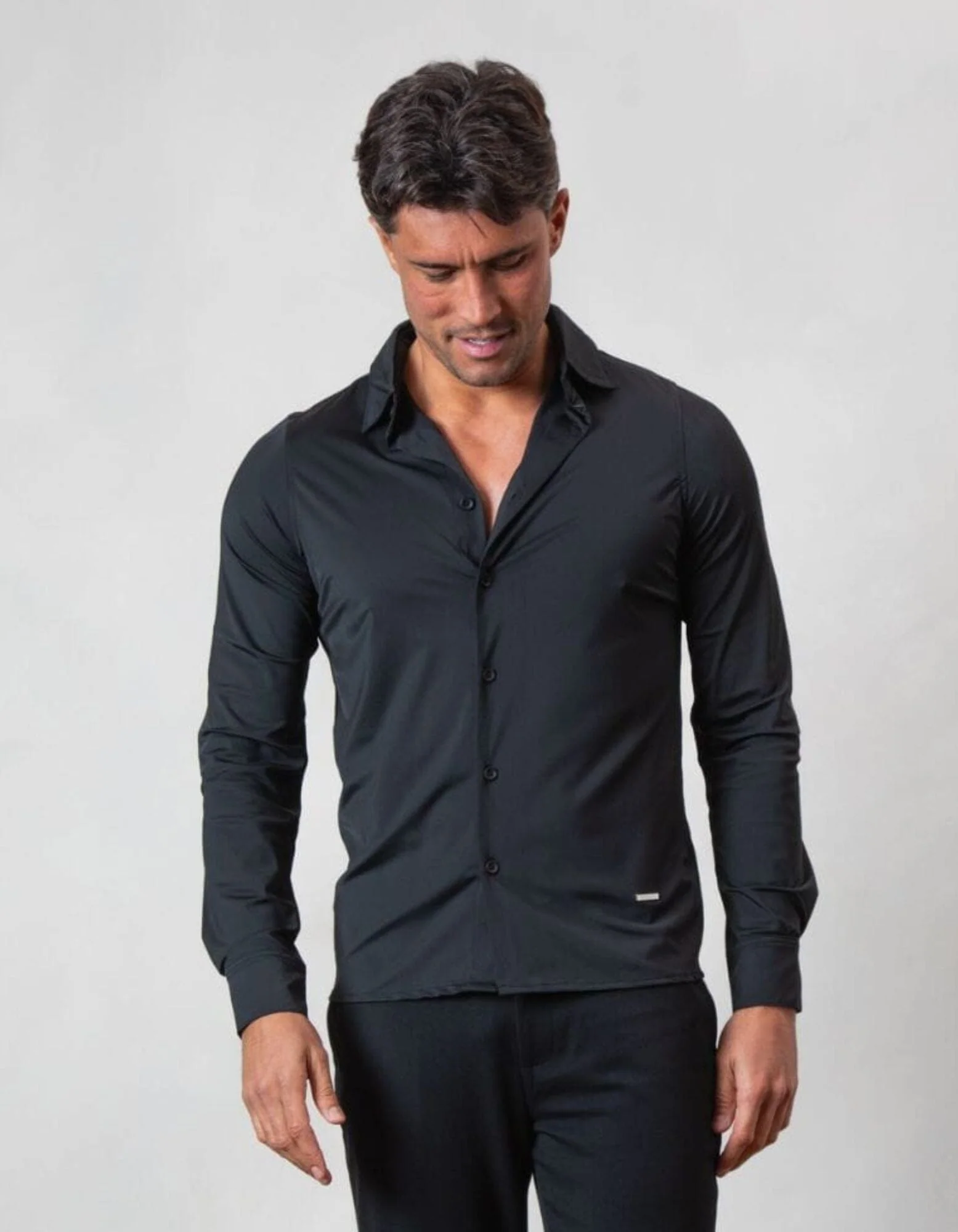 Black Essential Slim Fit Shirt - Image 2