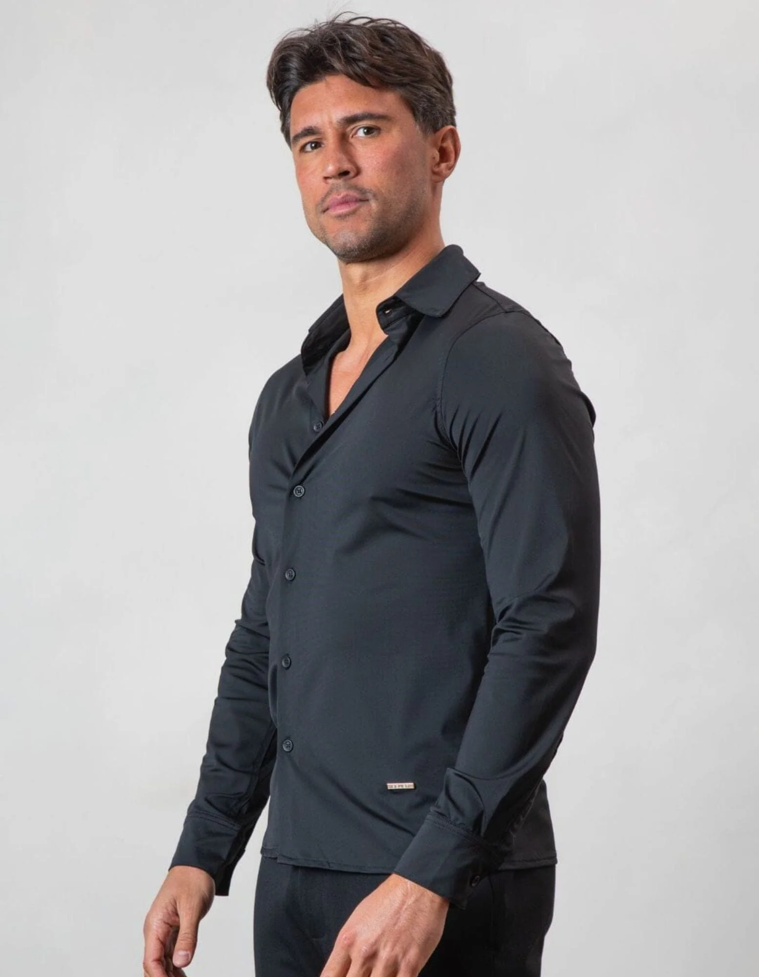 Black Essential Slim Fit Shirt - Image 3
