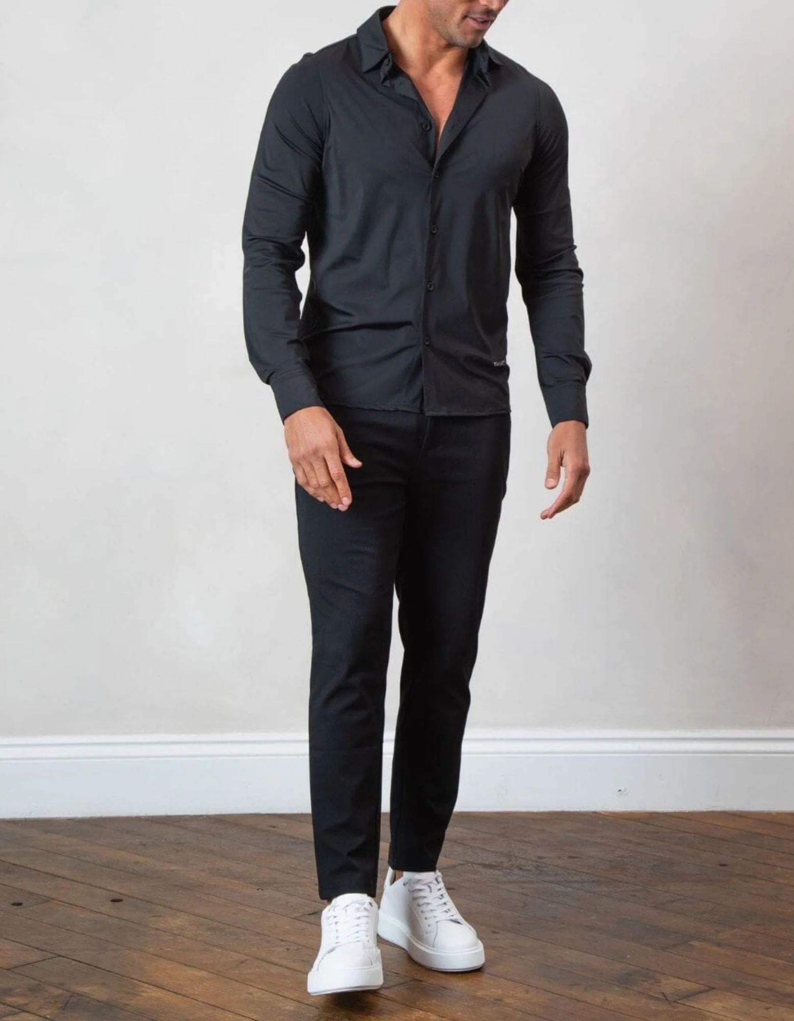 Black Essential Slim Fit Shirt - Image 4