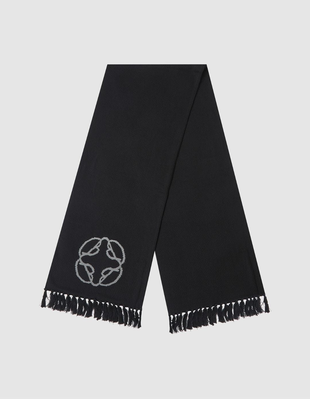 Black Intarsia Knit Scarf - Image 2