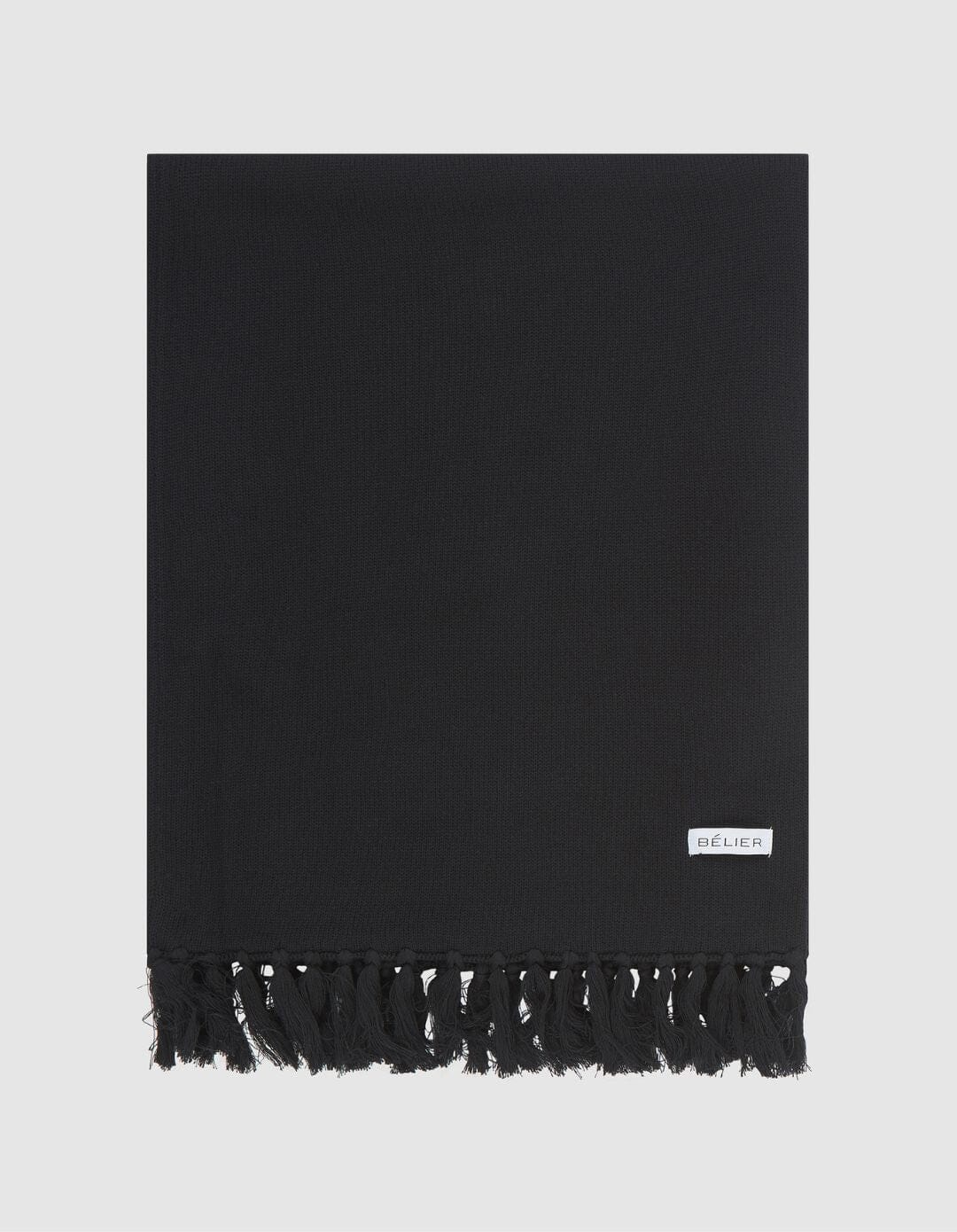 Black Intarsia Knit Scarf - Image 4