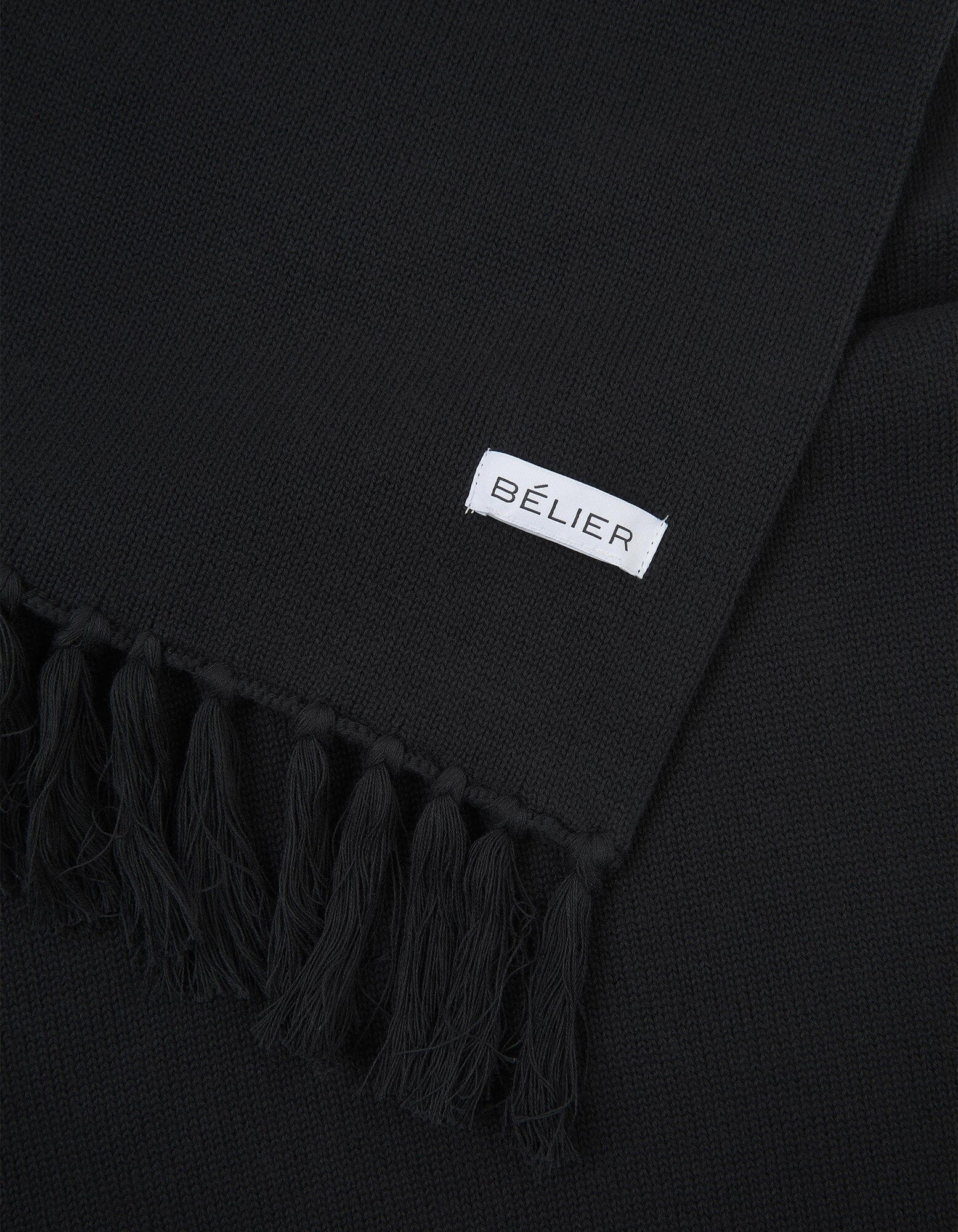 Black Intarsia Knit Scarf - Image 5