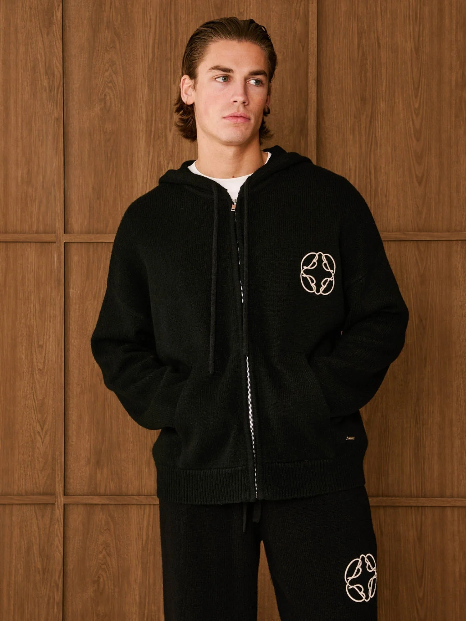 Black Knit Mohair Hoodie - Image 3
