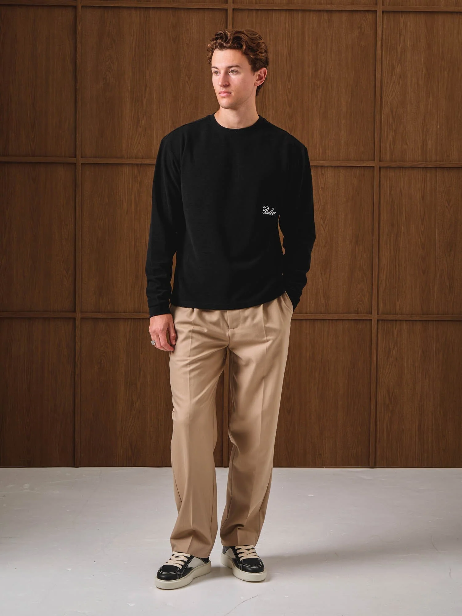 Black L/S Waffle T-Shirt - Image 2