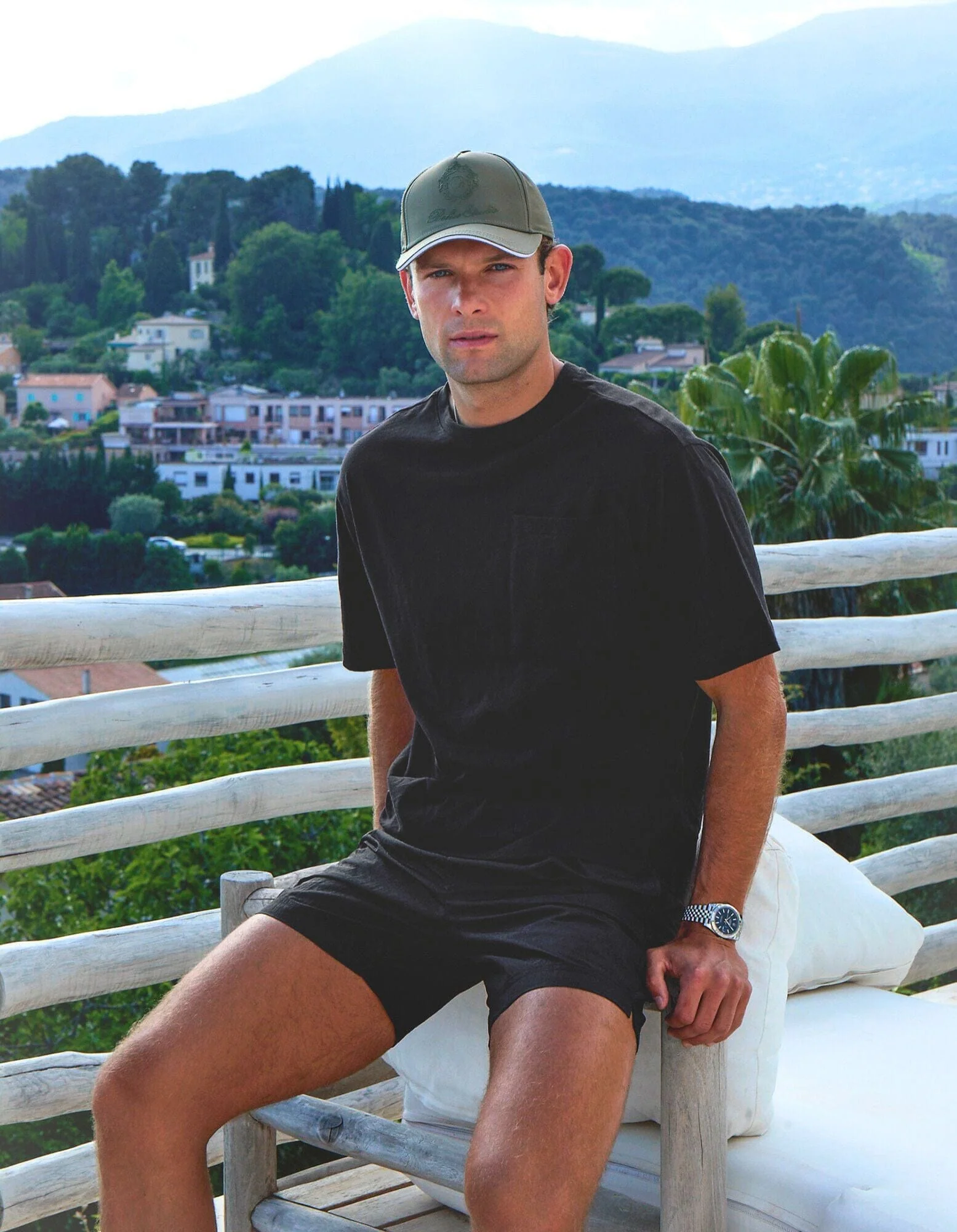Black Slub Texture Pocket T-Shirt - Image 3