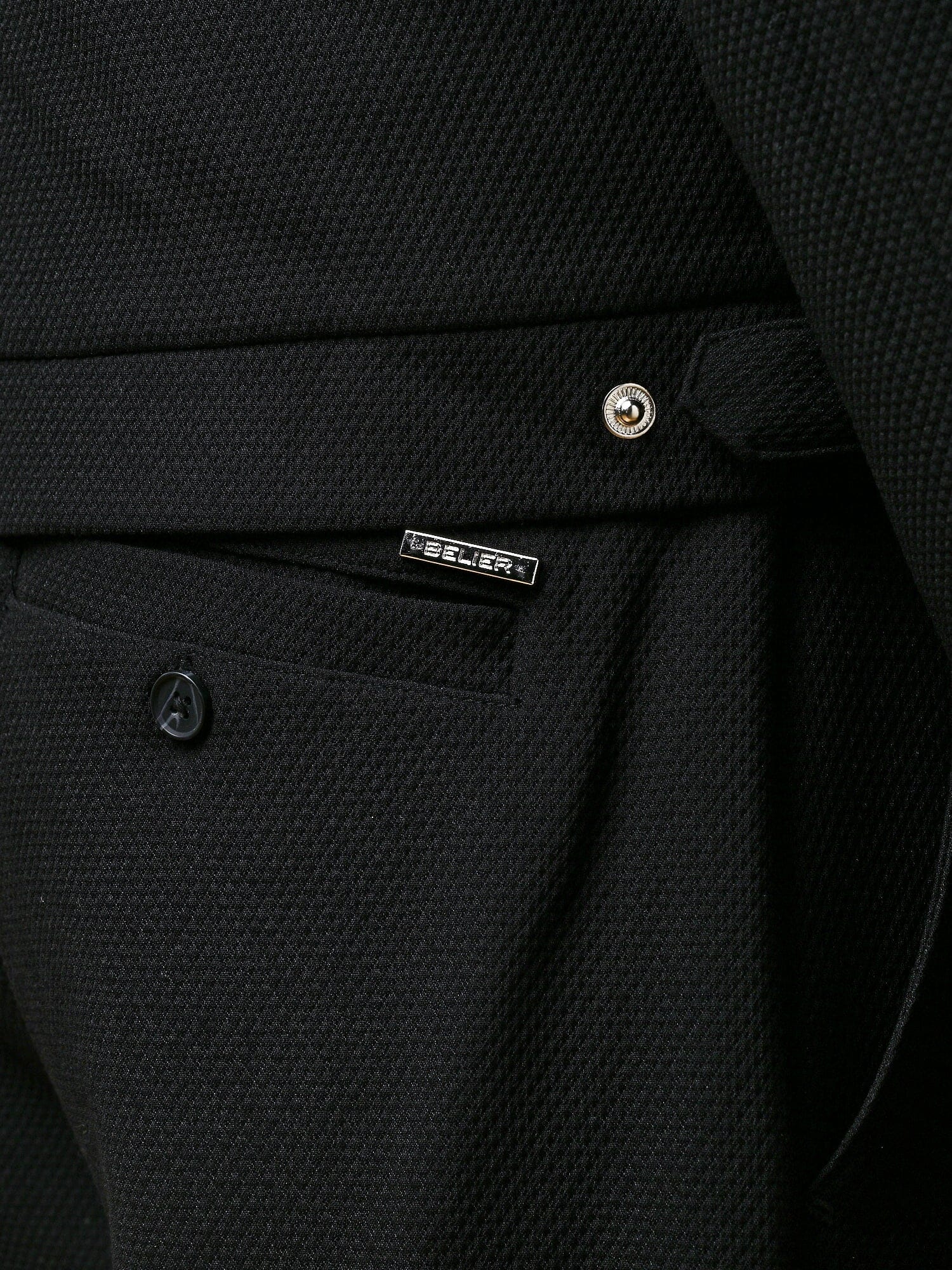 Black Textured Smart Trouser - Image 3