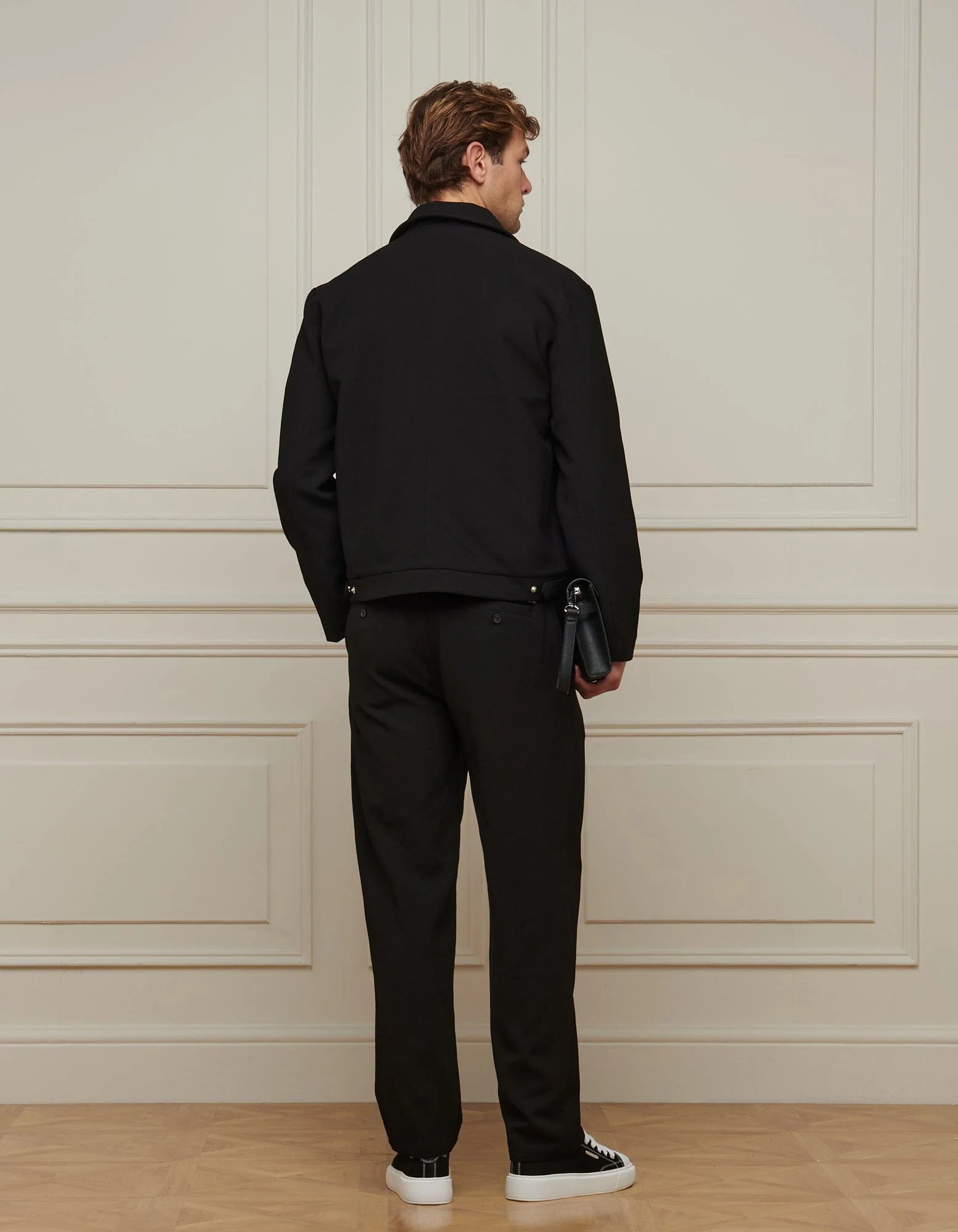 Black Textured Smart Zip Jacket - Image 4