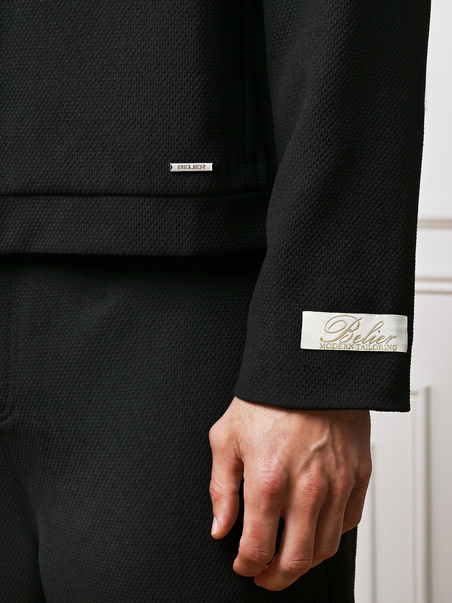 Black Textured Smart Zip Jacket - Image 5