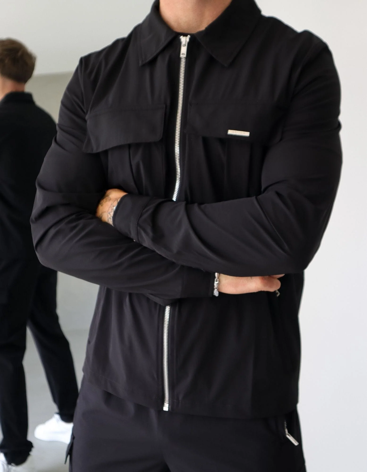 Black Woven Pocket Overshirt - Image 5