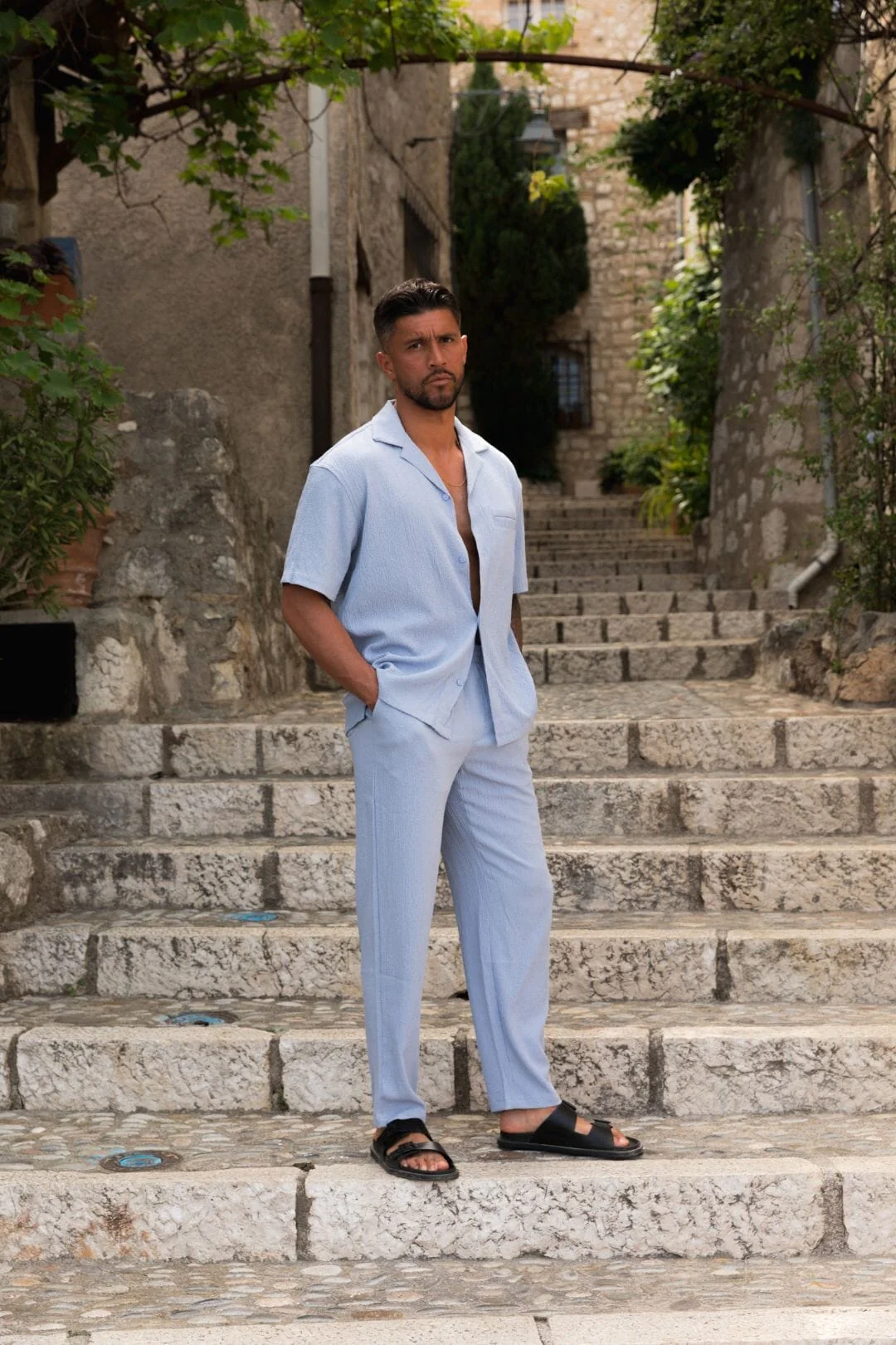 Blue Seersucker Trouser