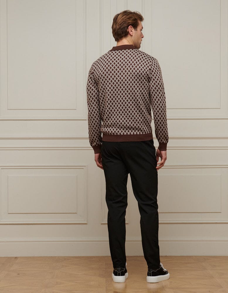 Brown Block Print Cardigan - Image 5