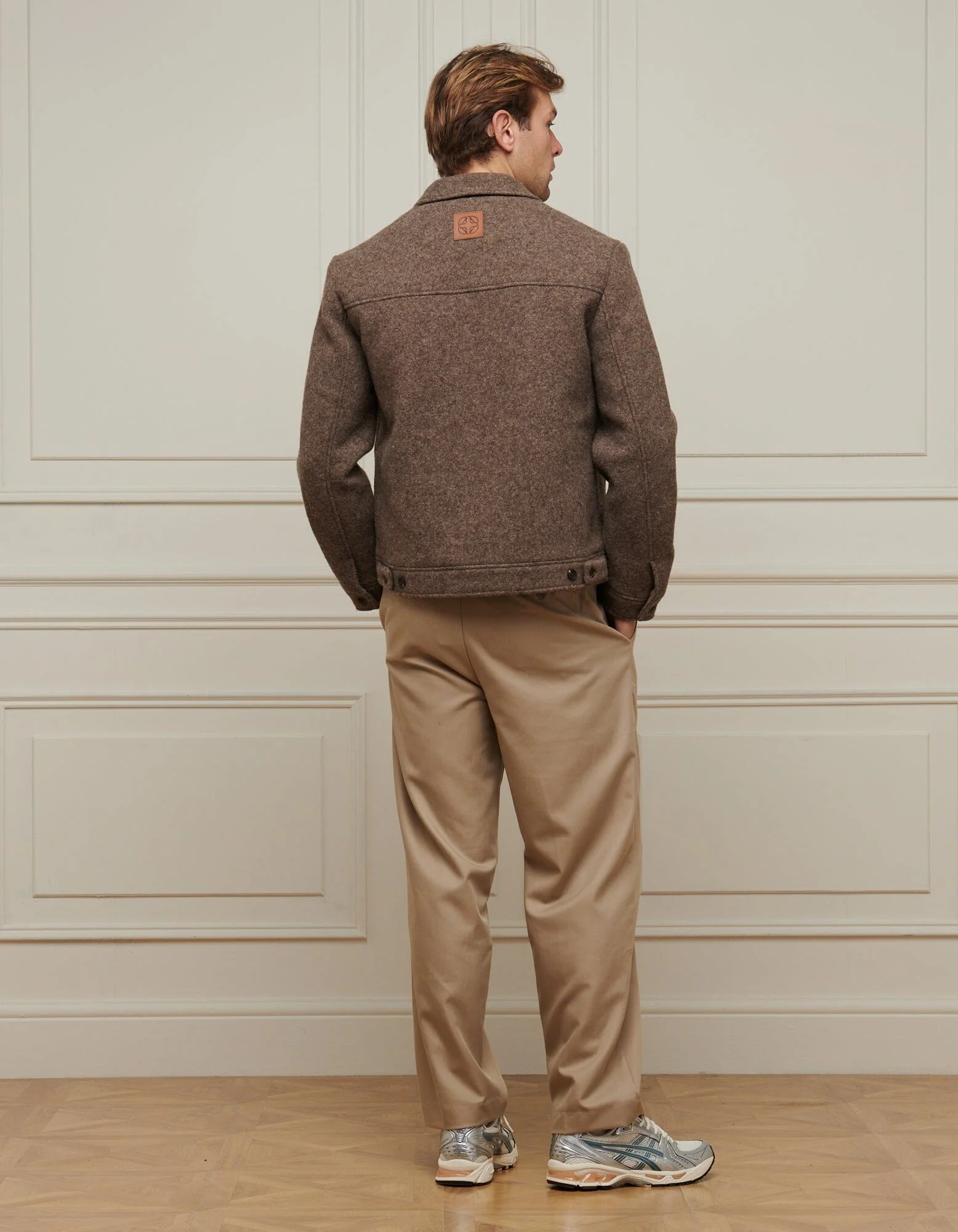 Brown Marl Wool Zip Jacket - Image 2