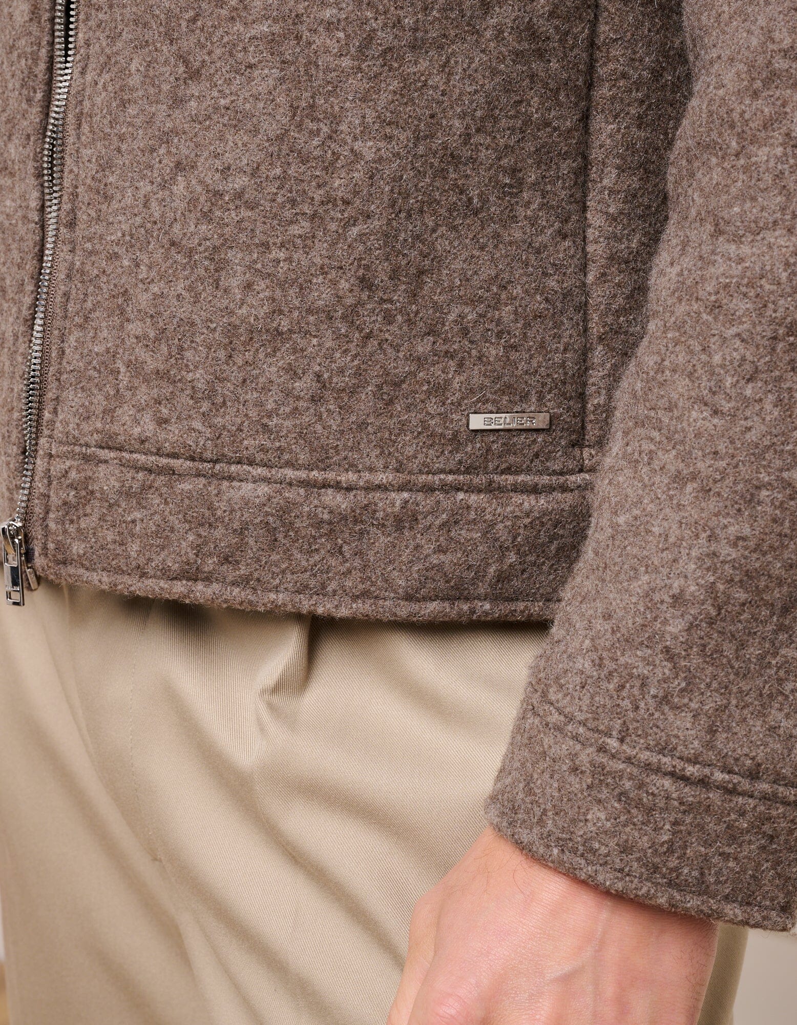 Brown Marl Wool Zip Jacket - Image 5