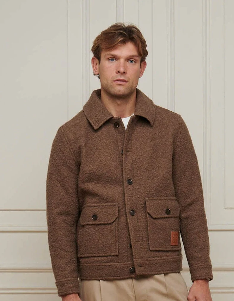 Brown Boucle Wool Jacket