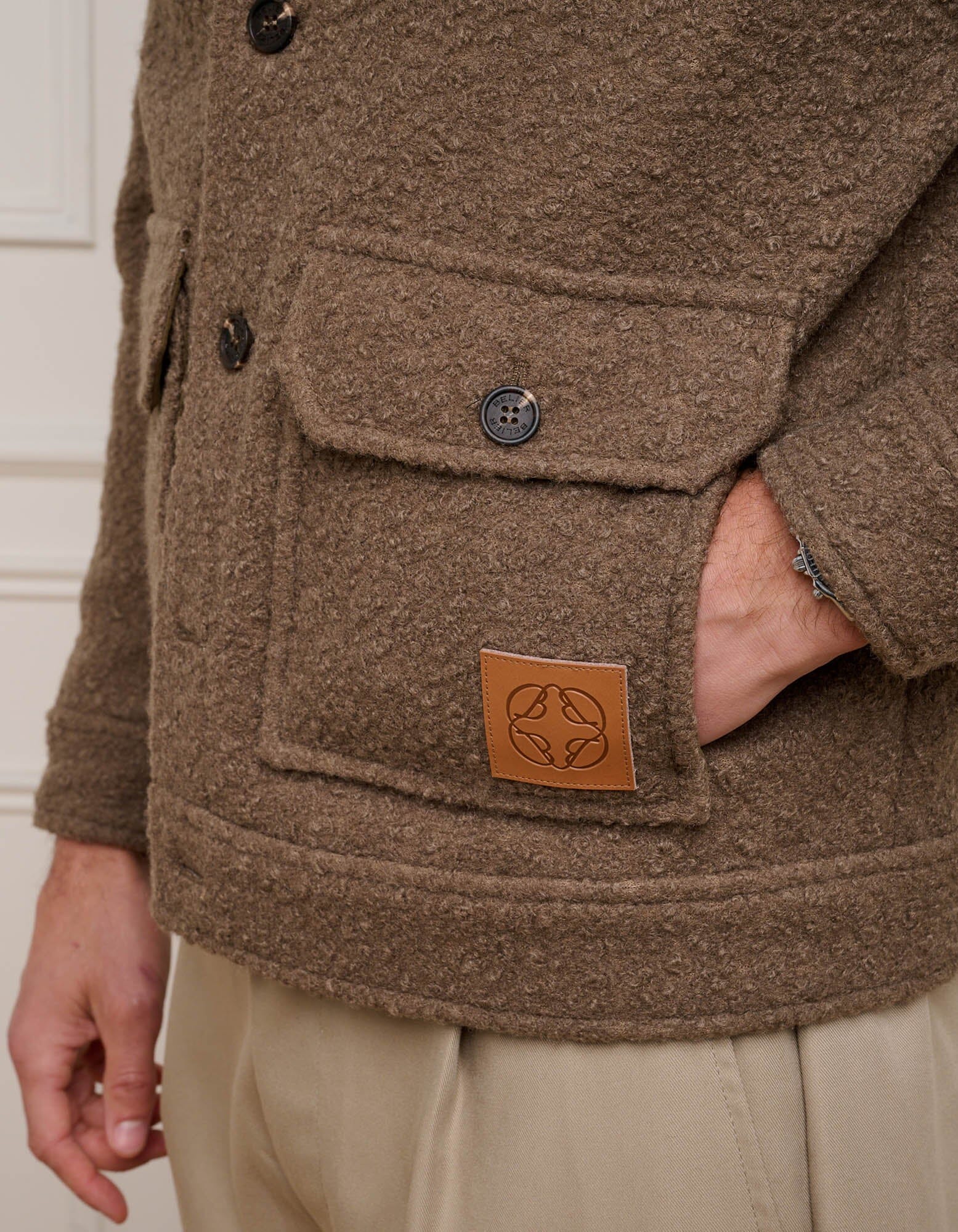 Brown Boucle Wool Jacket - Image 4
