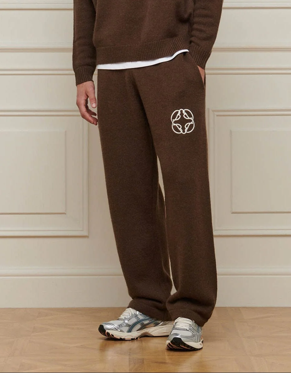 Brown Mohair Knit Jogger - Image 2