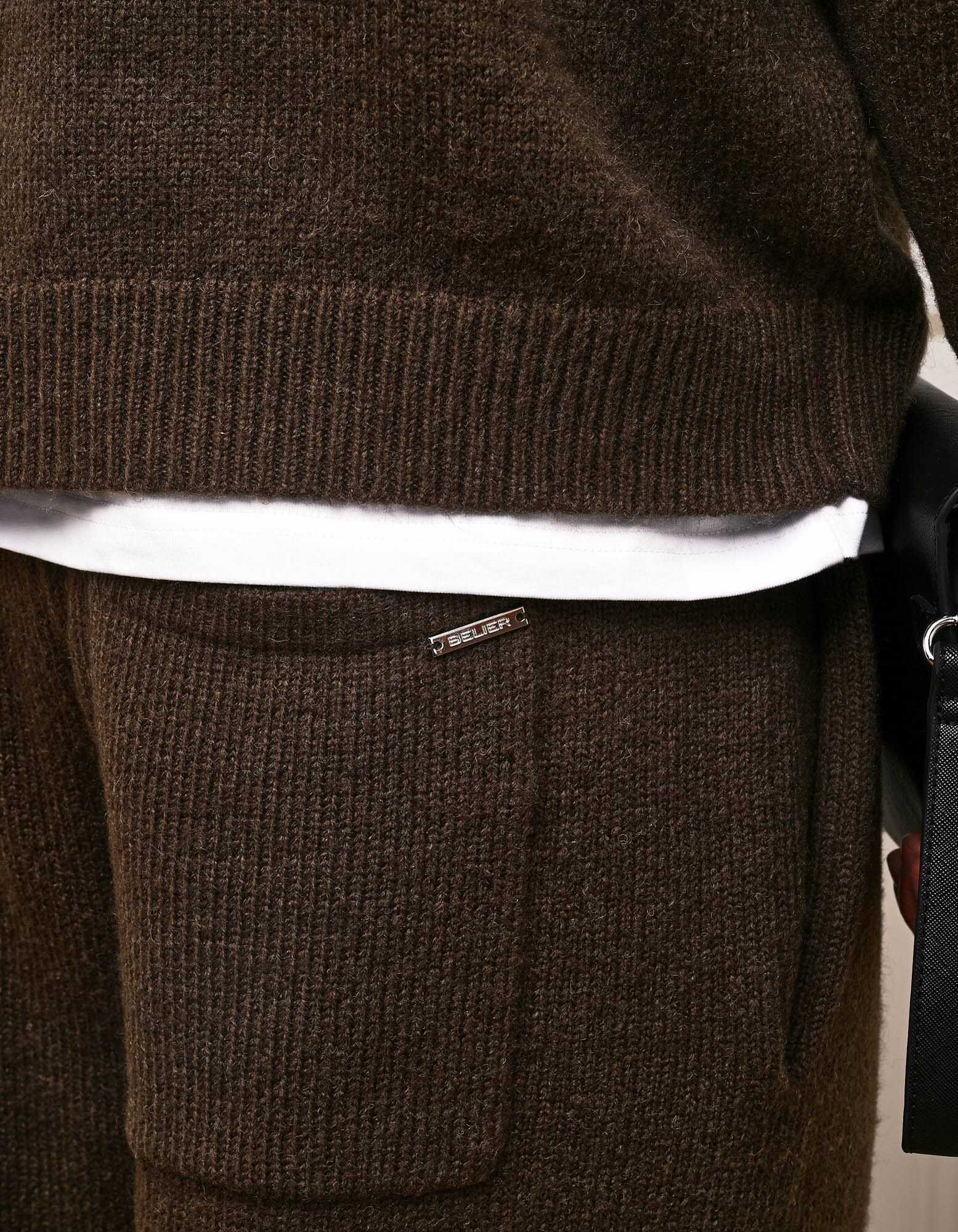 Brown Mohair Knit Jogger - Image 6