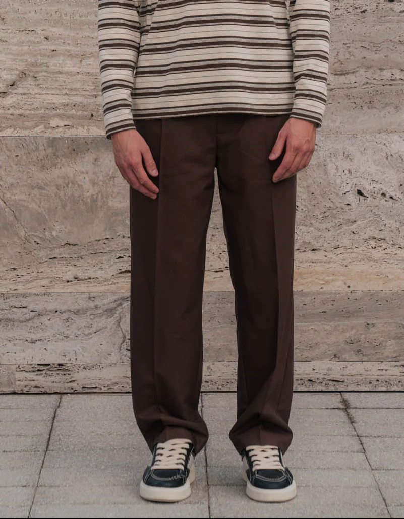 Brown Relaxed Fit Trouser - Image 2