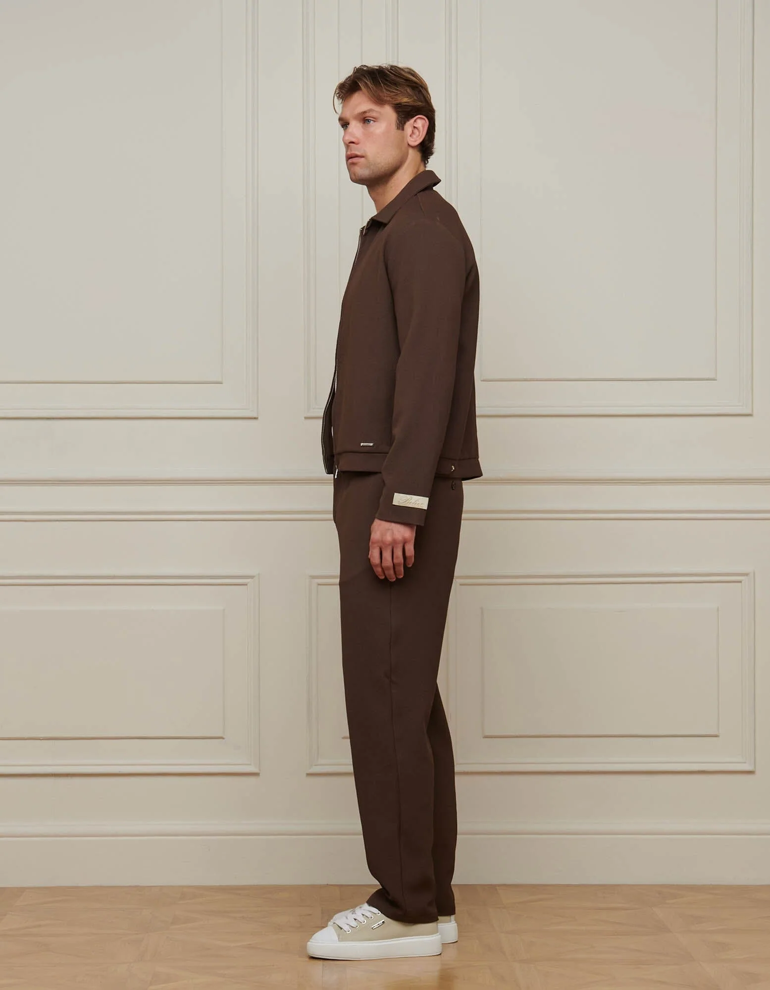 Brown Textured Smart Zip Jacket - Image 5