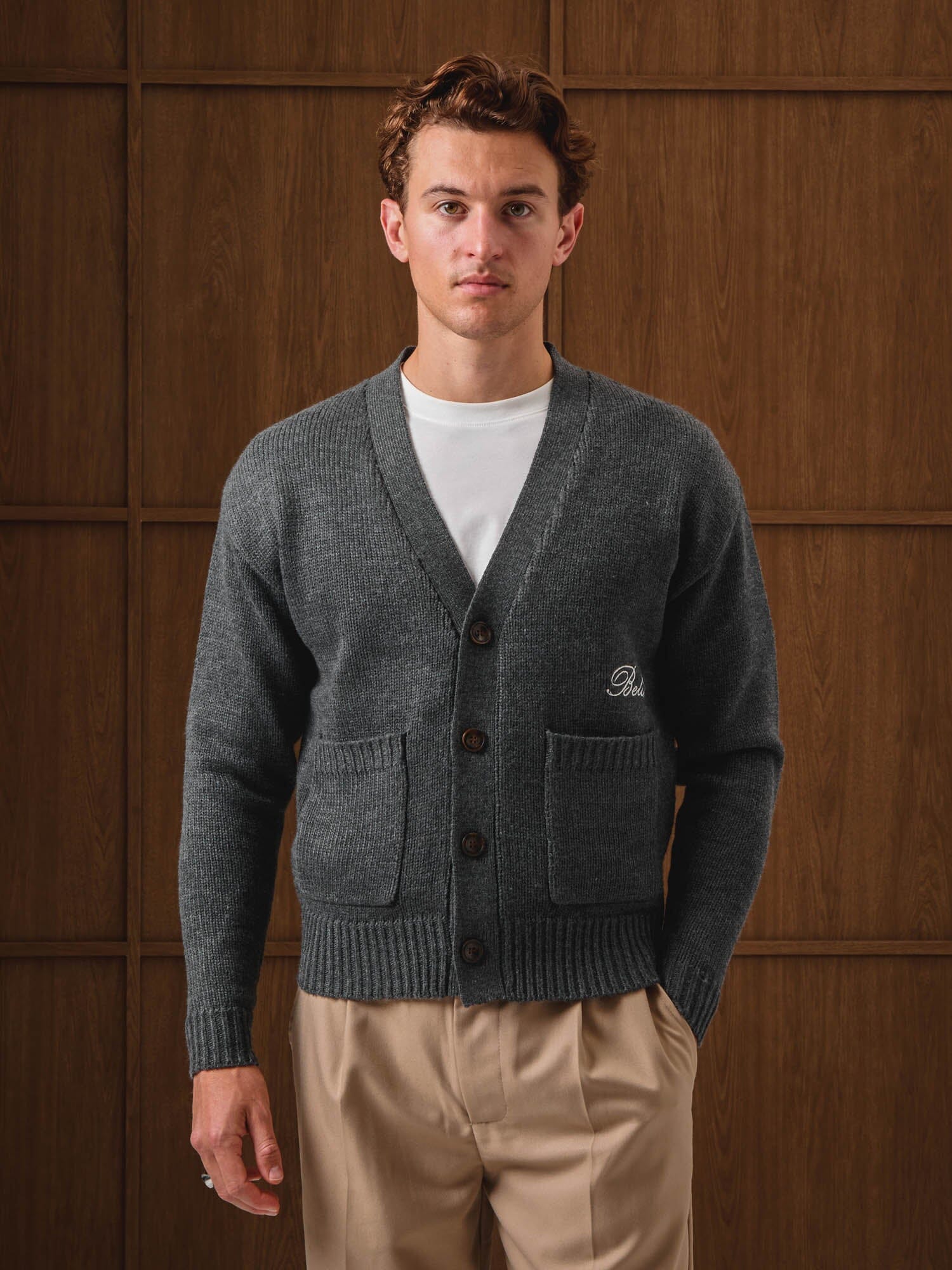 Charcoal Relaxed Fit Knitted Cardigan