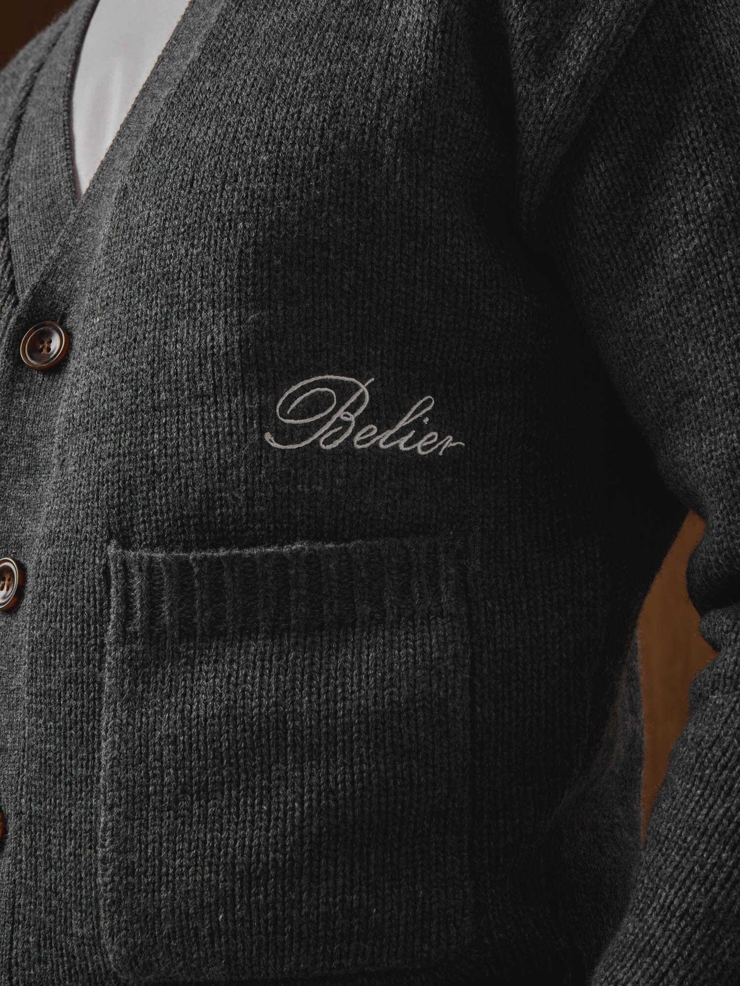 Charcoal Relaxed Fit Knitted Cardigan - Image 4