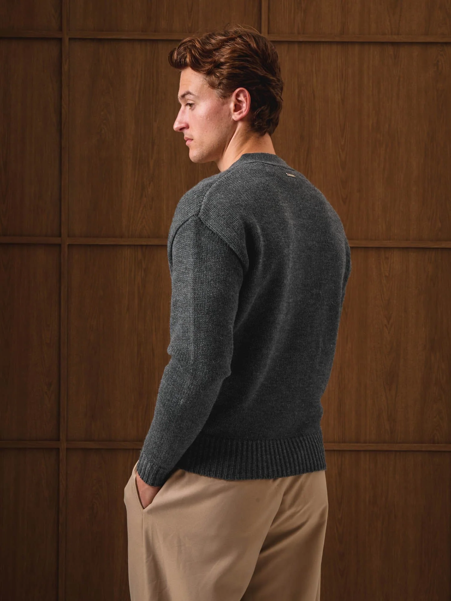 Charcoal Relaxed Fit Knitted Cardigan - Image 5