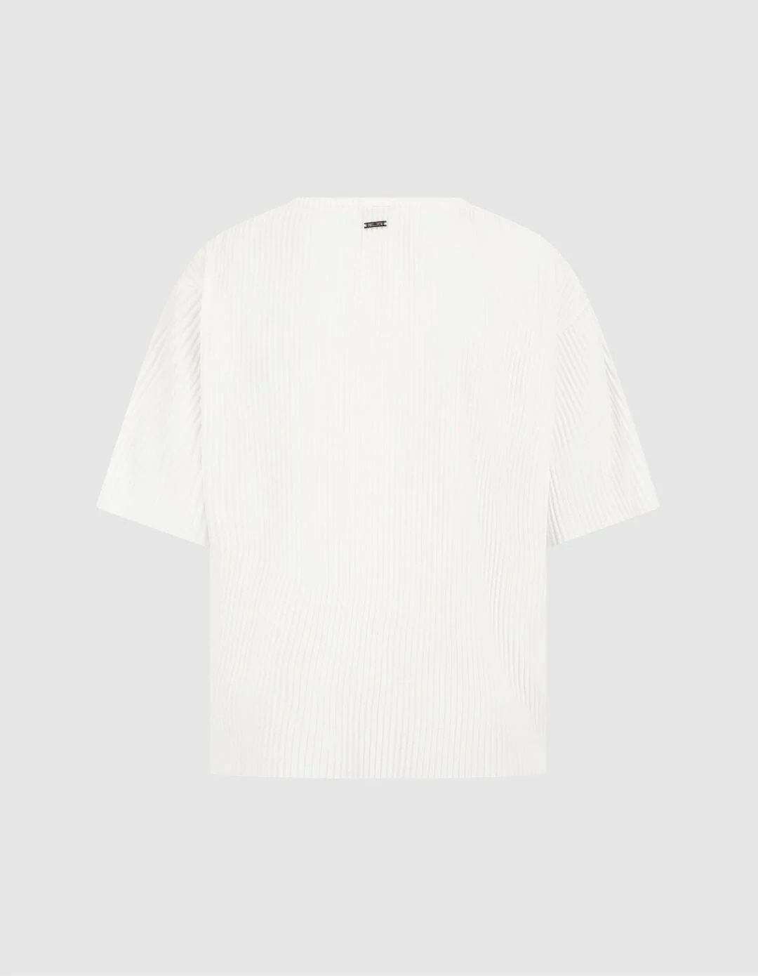 White Relaxed Pleated T-Shirt - Image 2