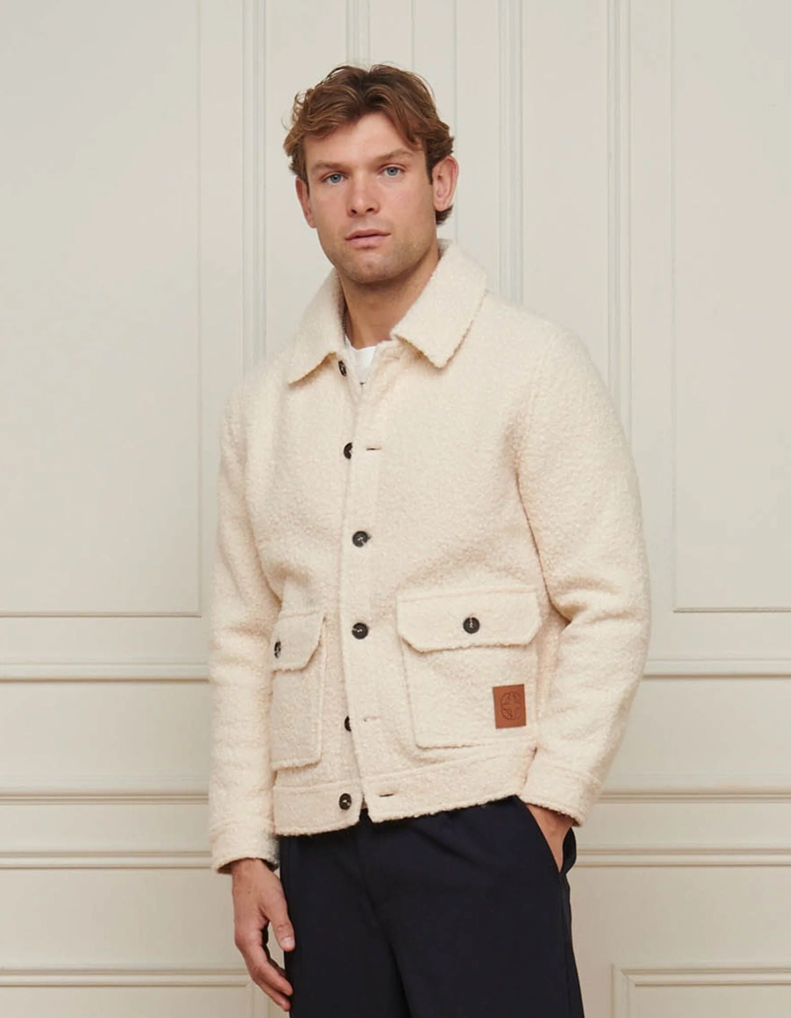 Ecru Boucle Wool Jacket - Image 5