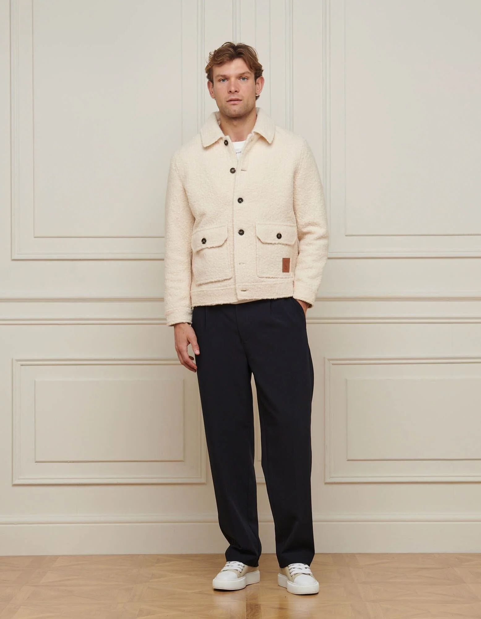 Ecru Boucle Wool Jacket - Image 6