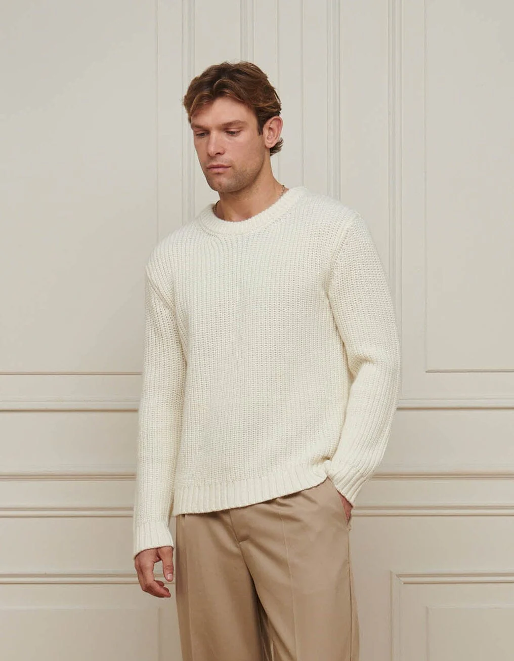 Ecru Heavyweight Knit Rib Jumper