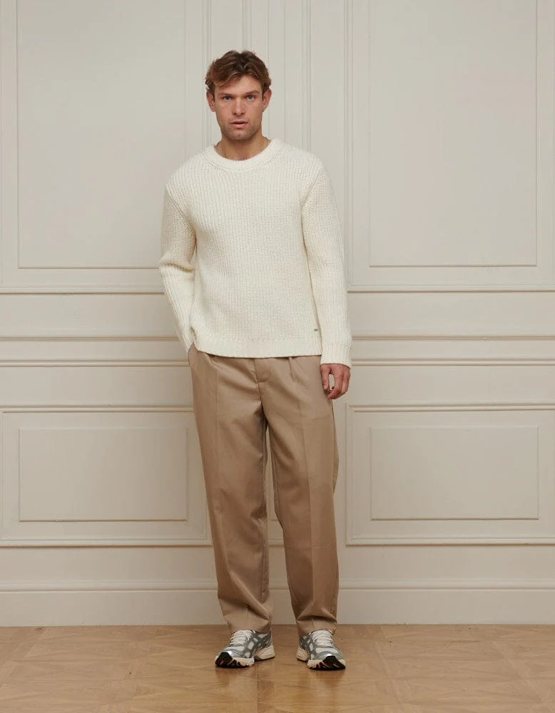Ecru Heavyweight Knit Rib Jumper - Image 2