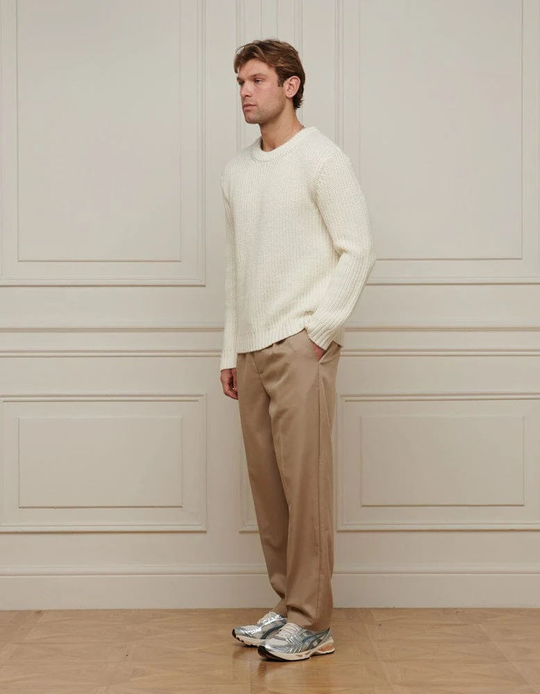 Ecru Heavyweight Knit Rib Jumper - Image 4