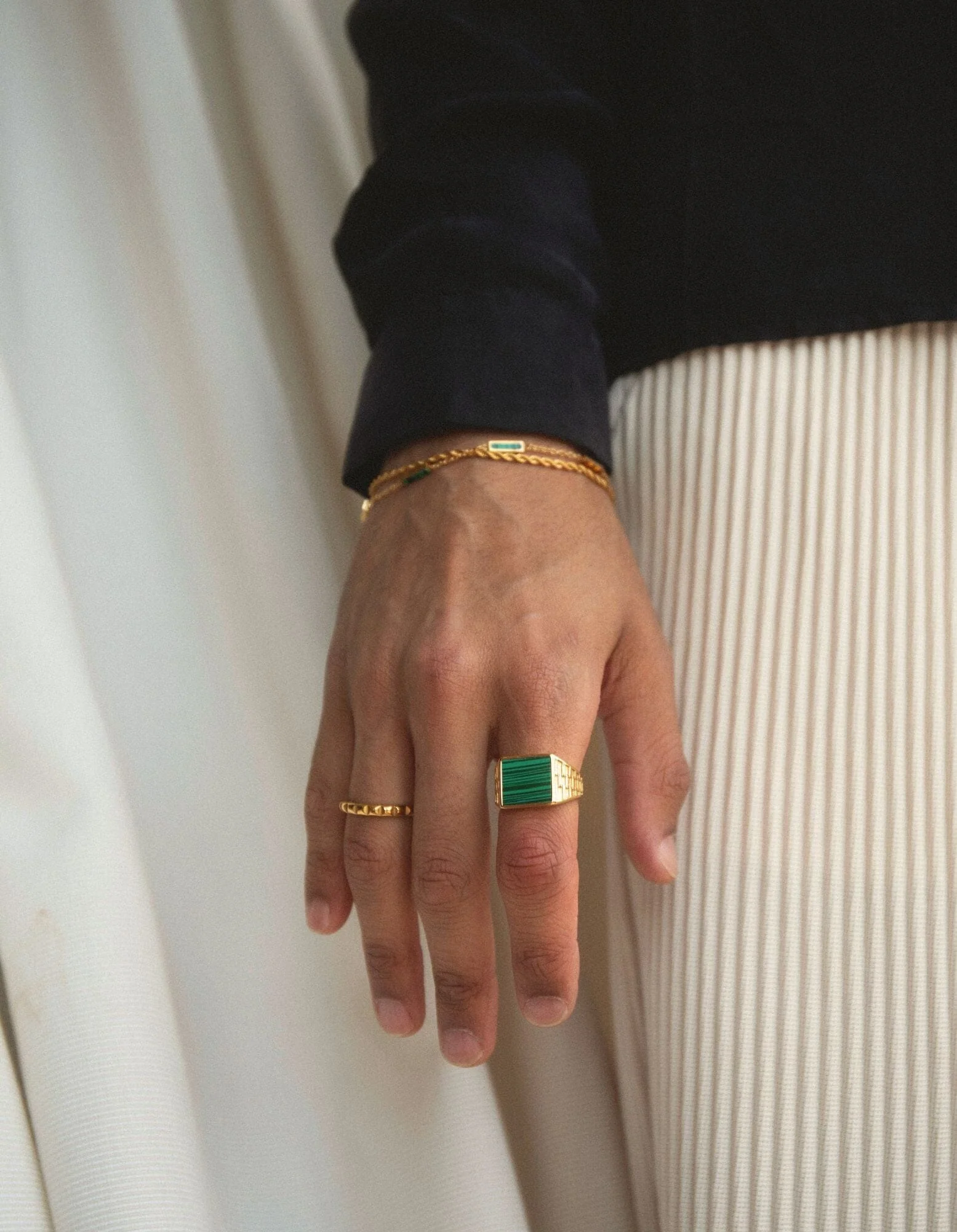 Gold Deco Baguette Ring - Image 2