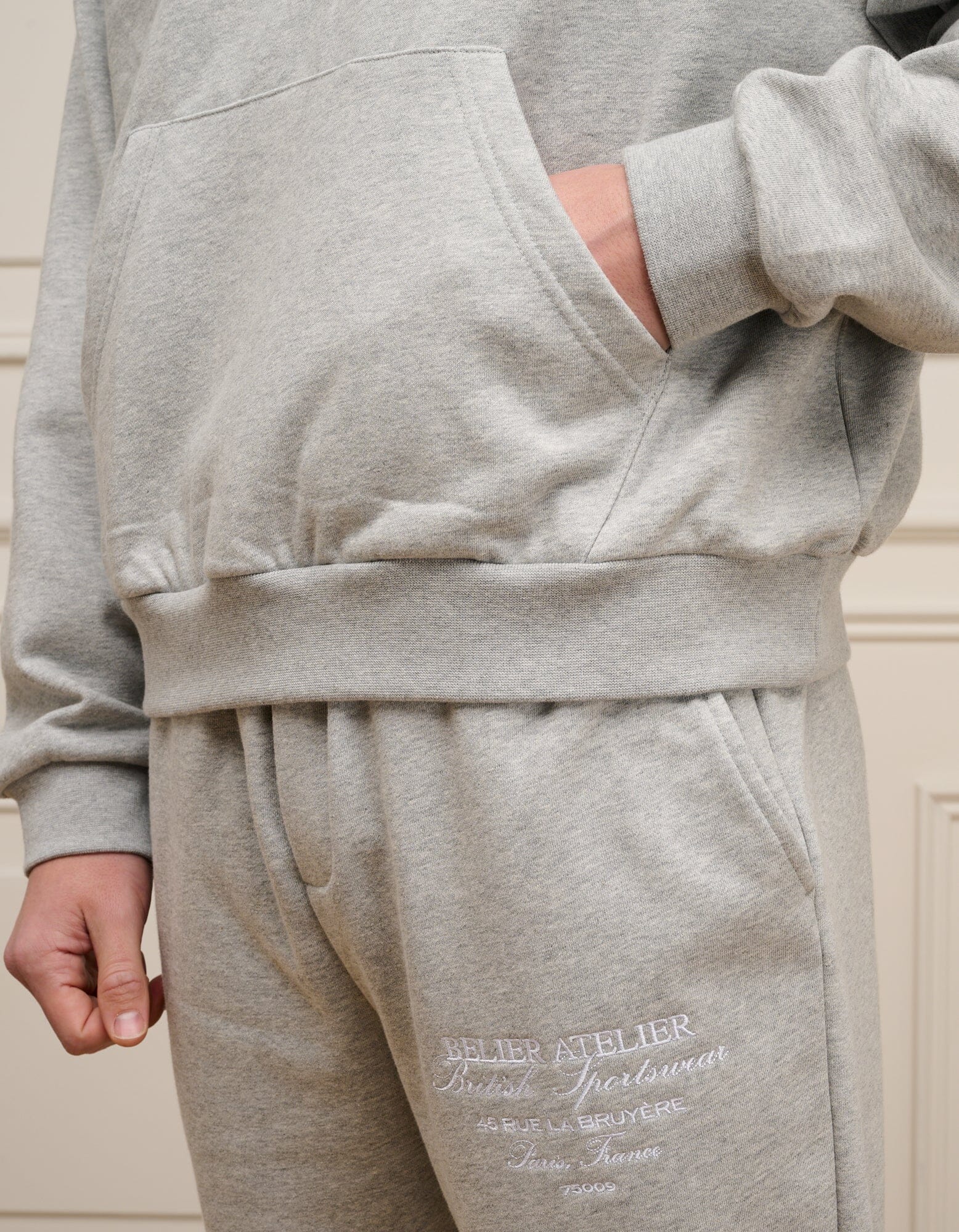 Grey Marl Atelier Hoodie - Image 3