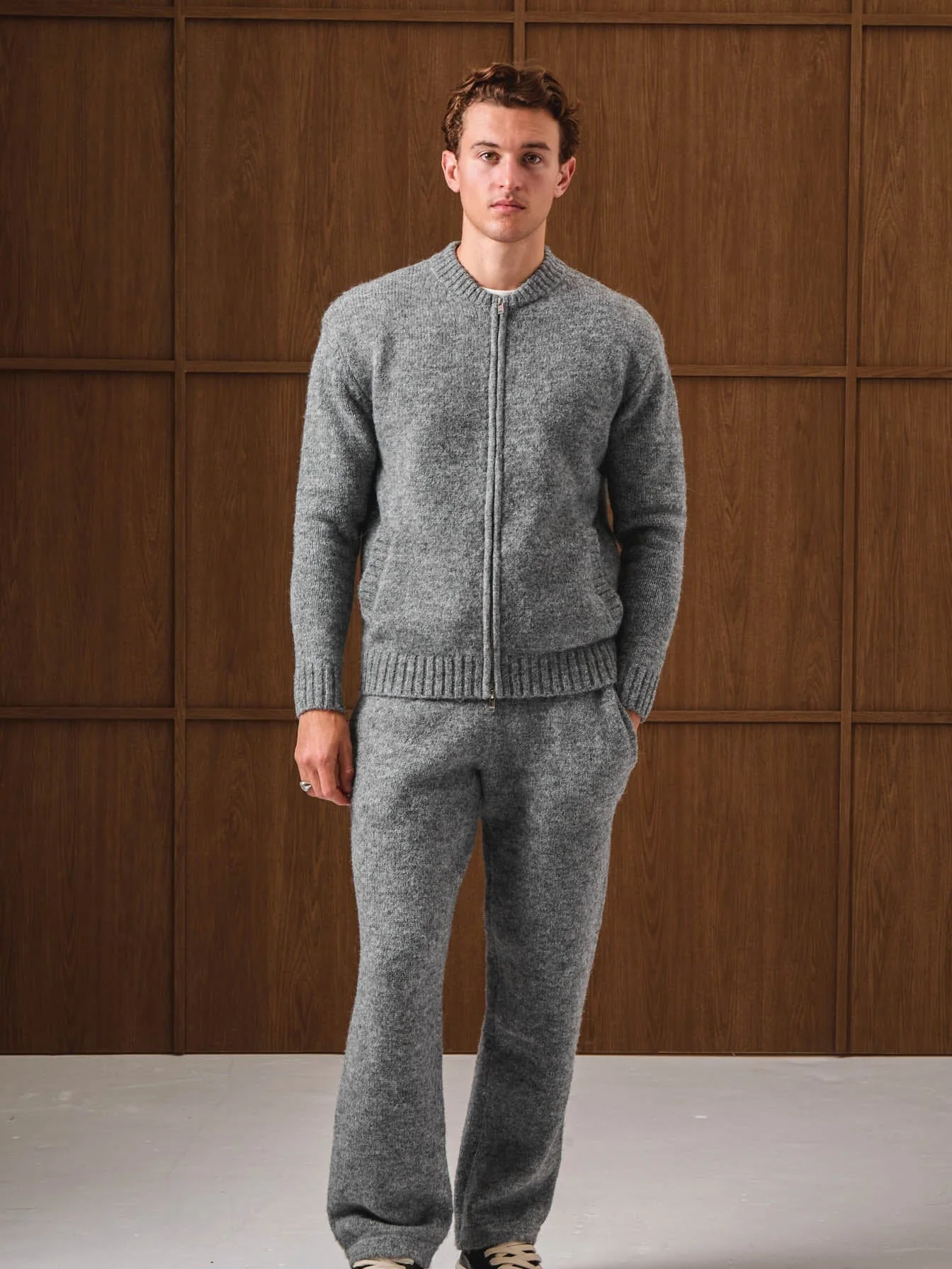 Grey Knitted Bomber - Image 2