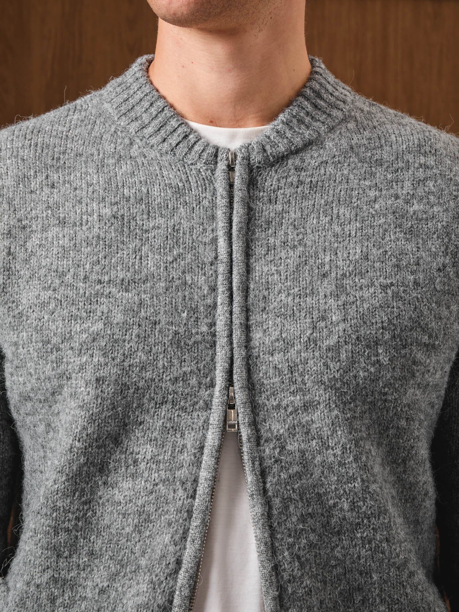 Grey Knitted Bomber - Image 4