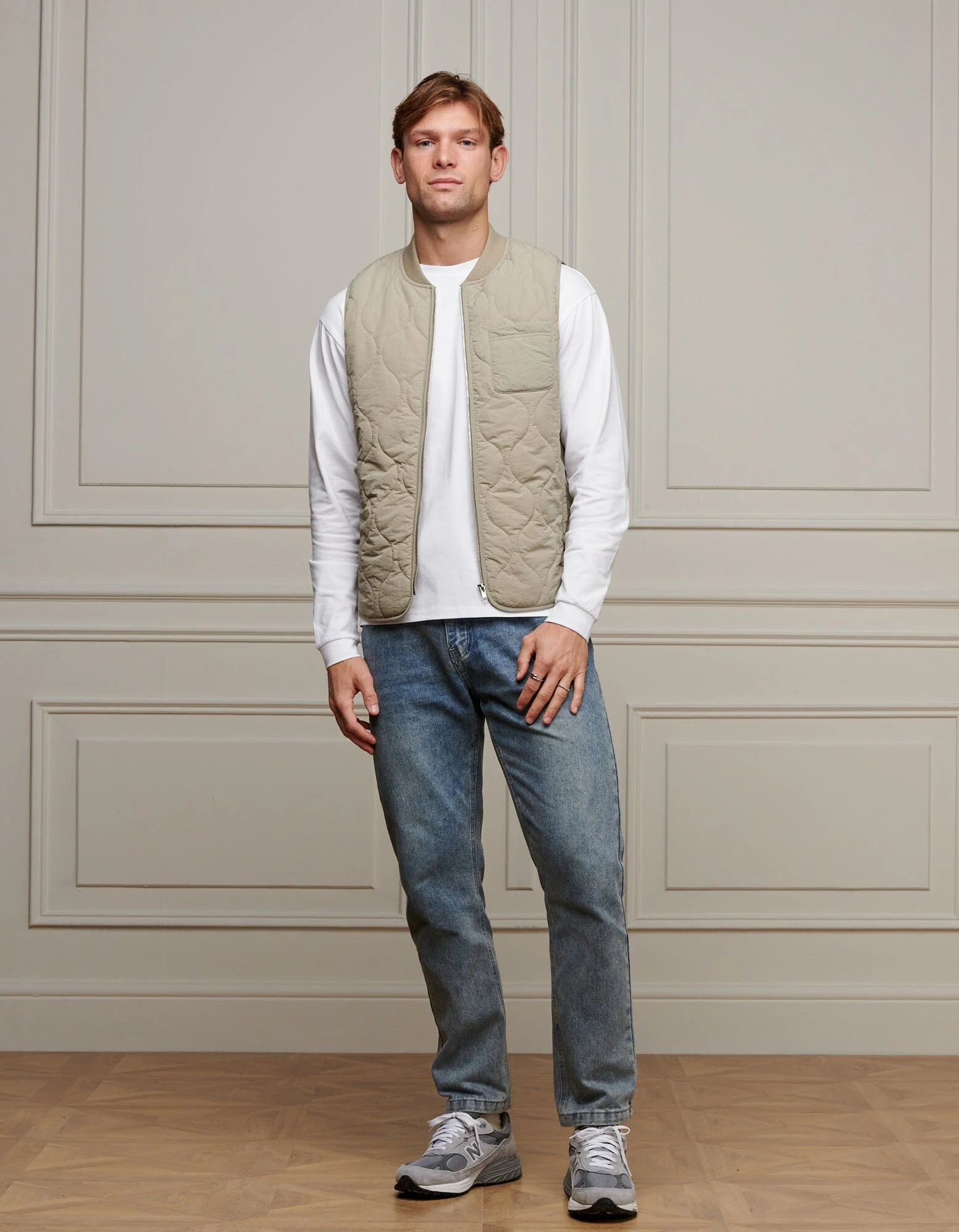 Grey Onion Quilt Gilet - Image 3