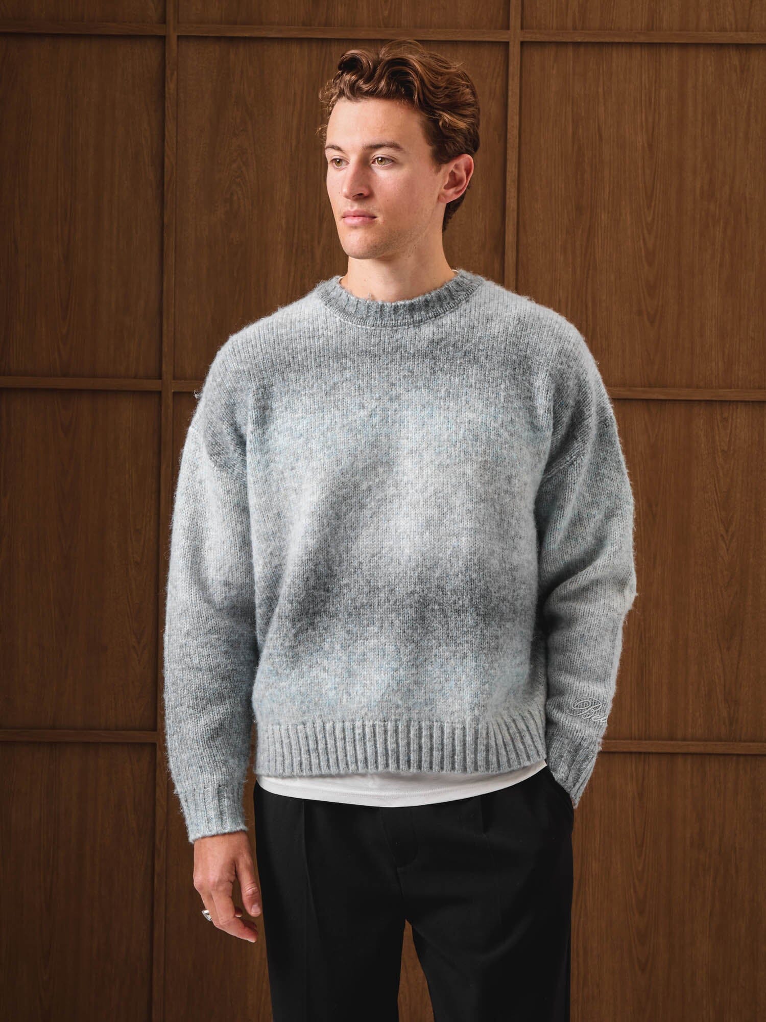Ice Grey Ombre Oversized Knit Jumper