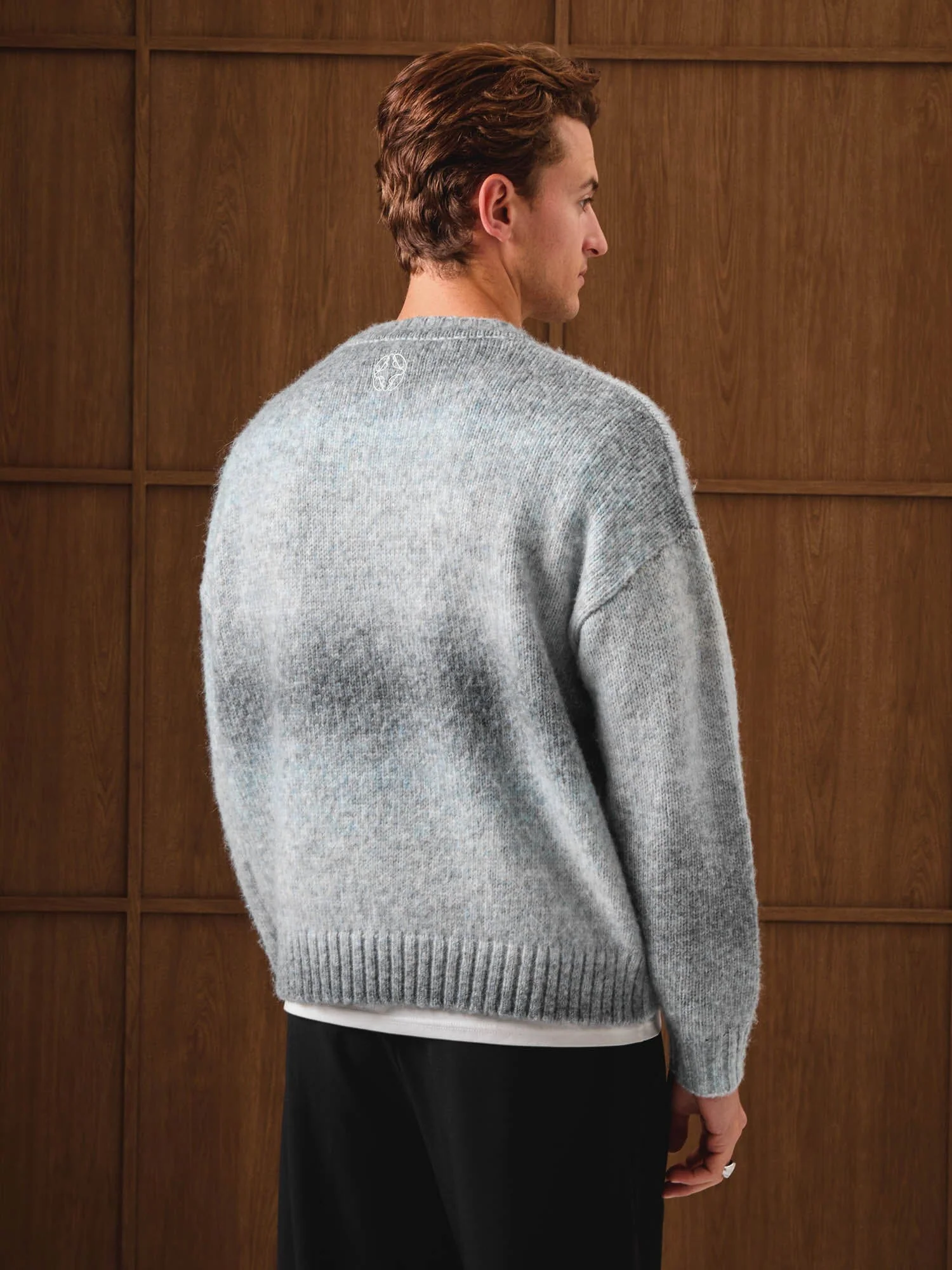 Ice Grey Ombre Oversized Knit Jumper - Image 2