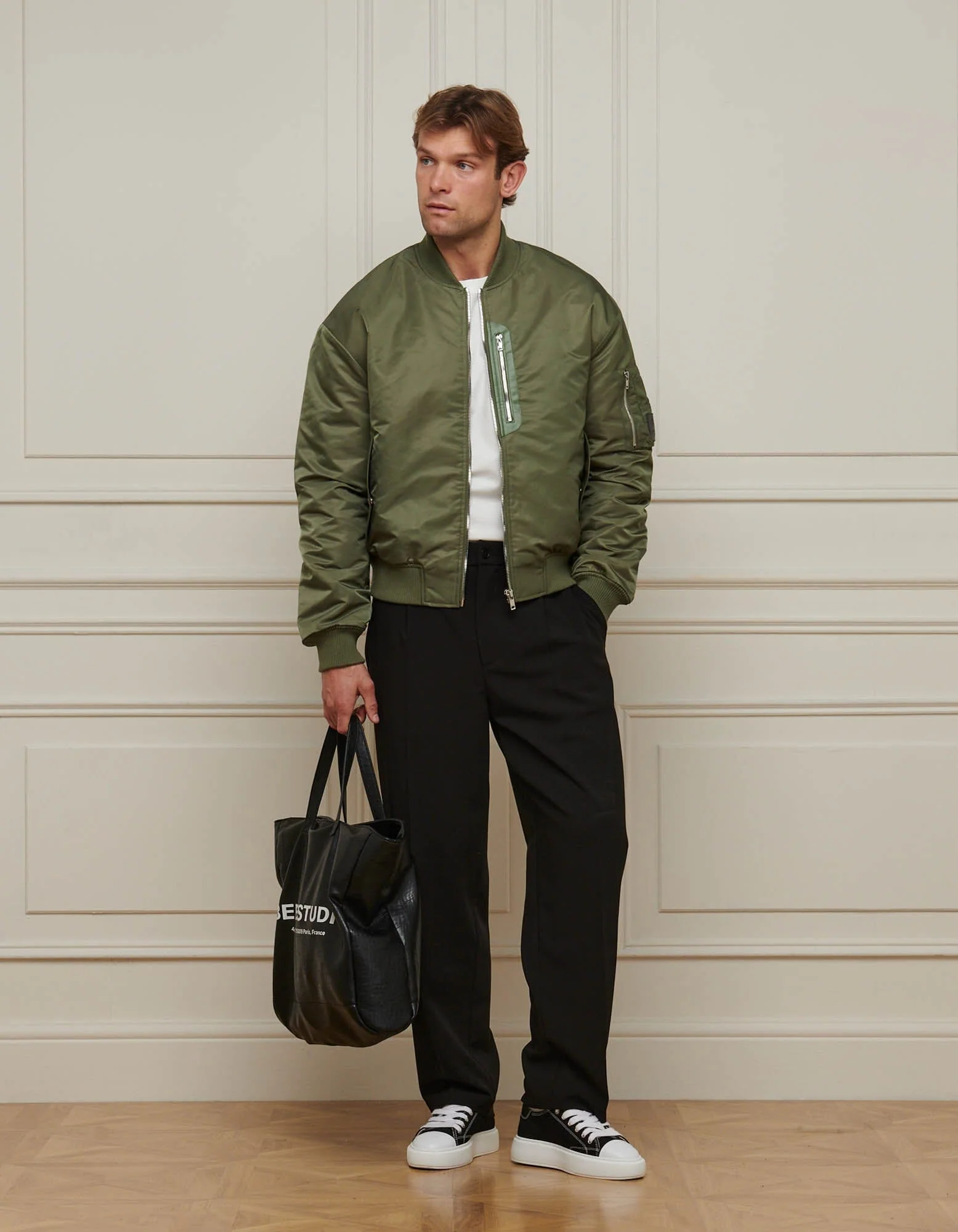 Khaki Bomber Jacket - Image 4