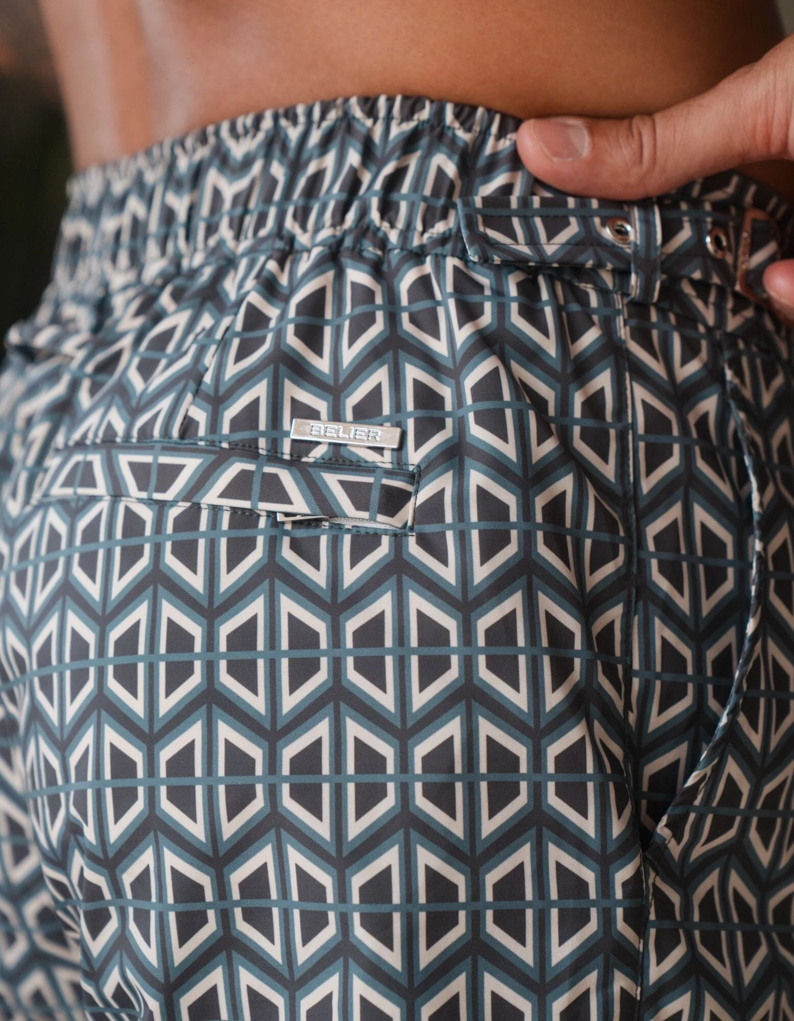 Khaki Tate Print Swimshort - Image 4