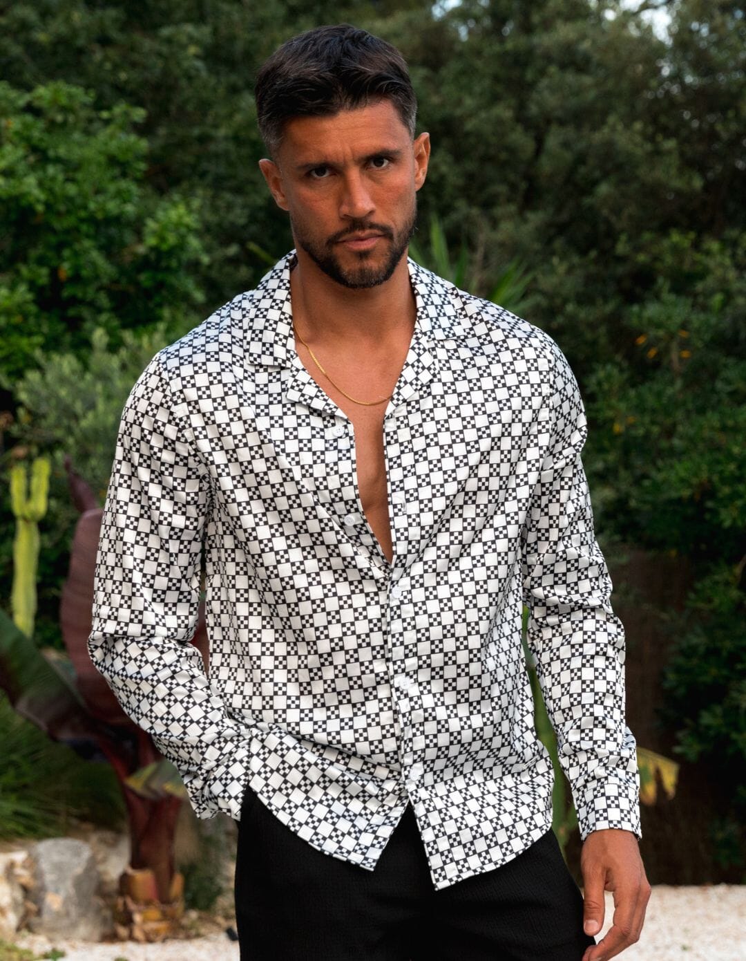 Monochrome Block Printed Long Sleeve Shirt - Image 2