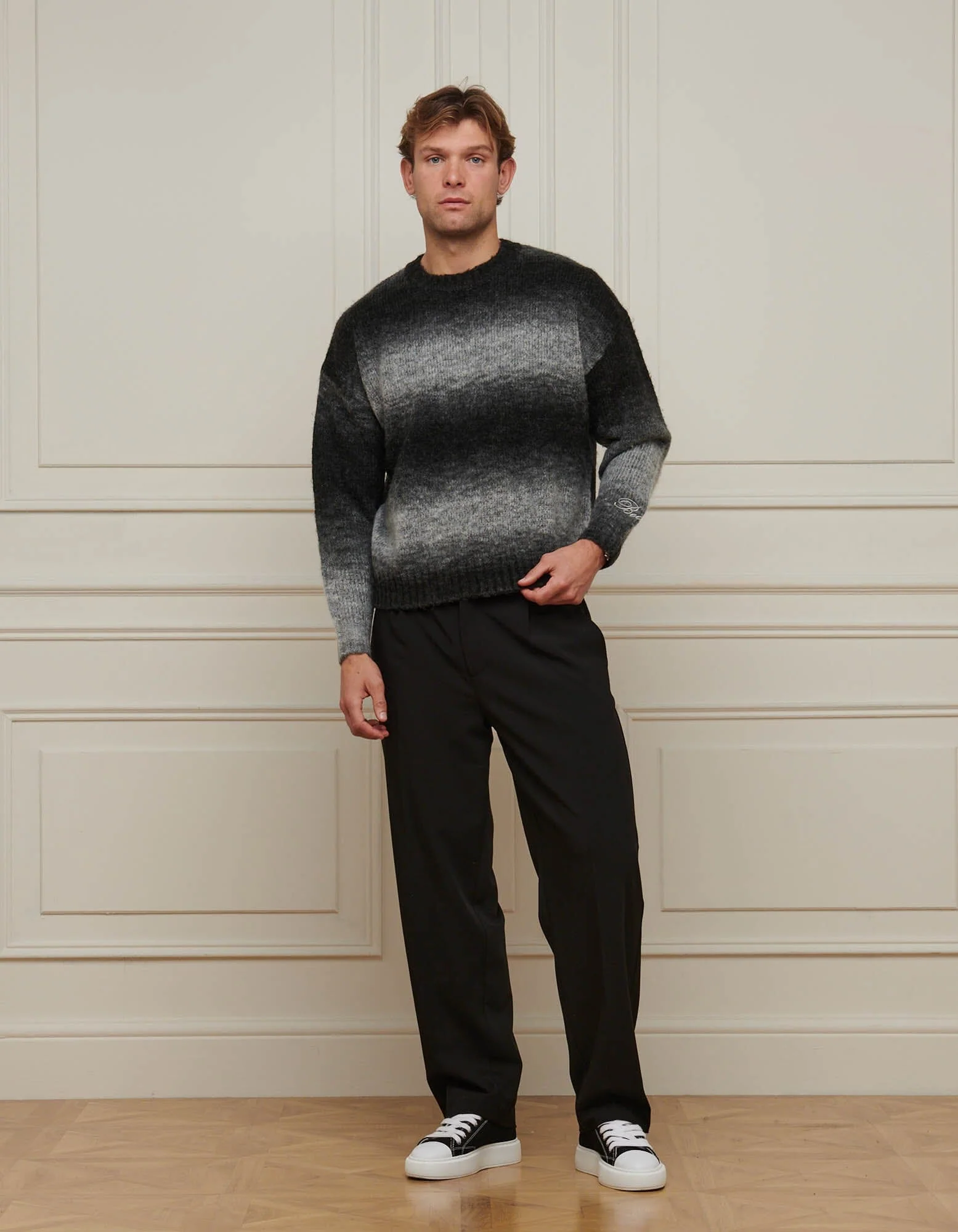 Monochrome Ombre Oversized Knit Jumper - Image 3