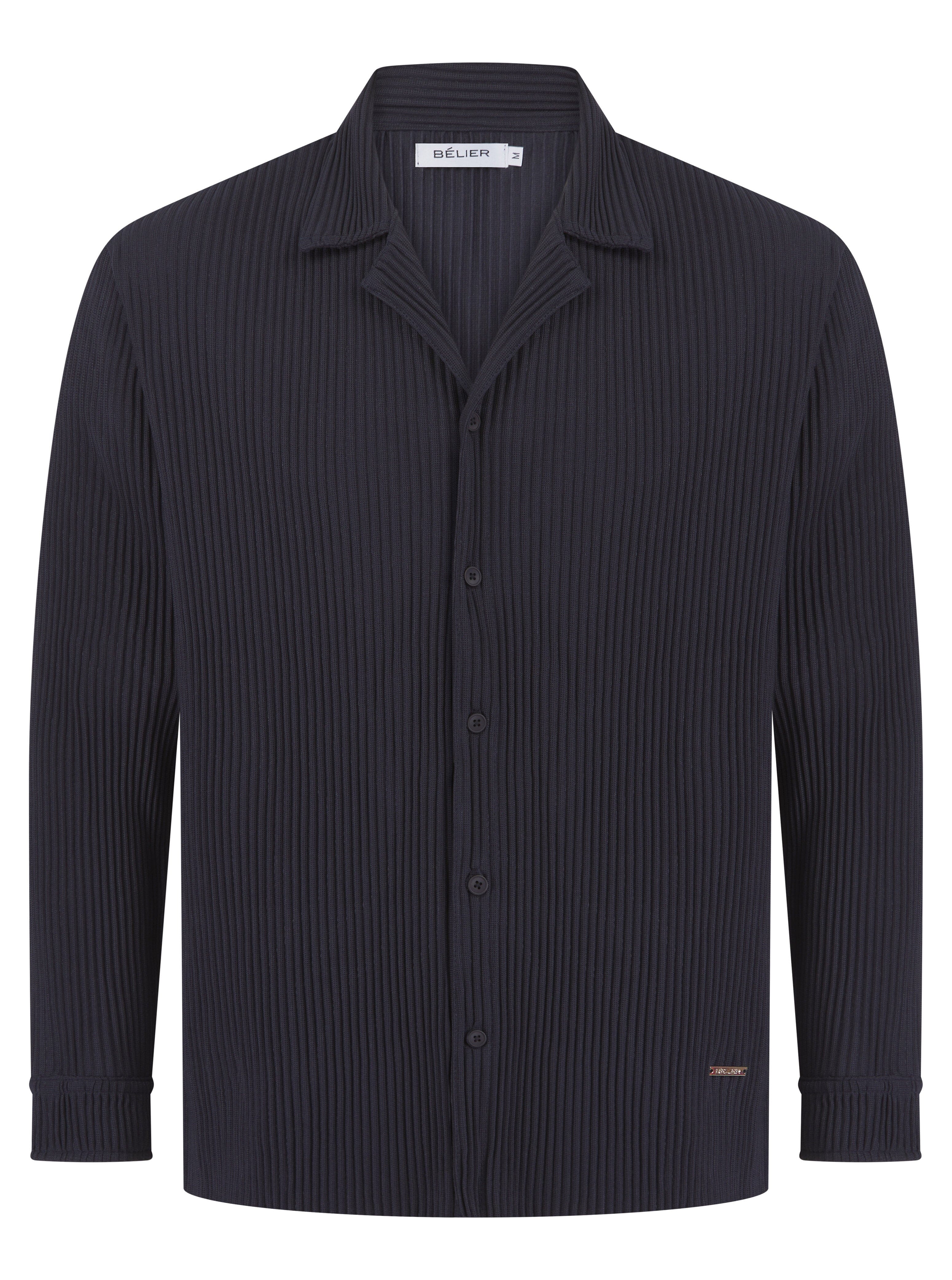 Navy Pleated L/S Shirt - Image 5