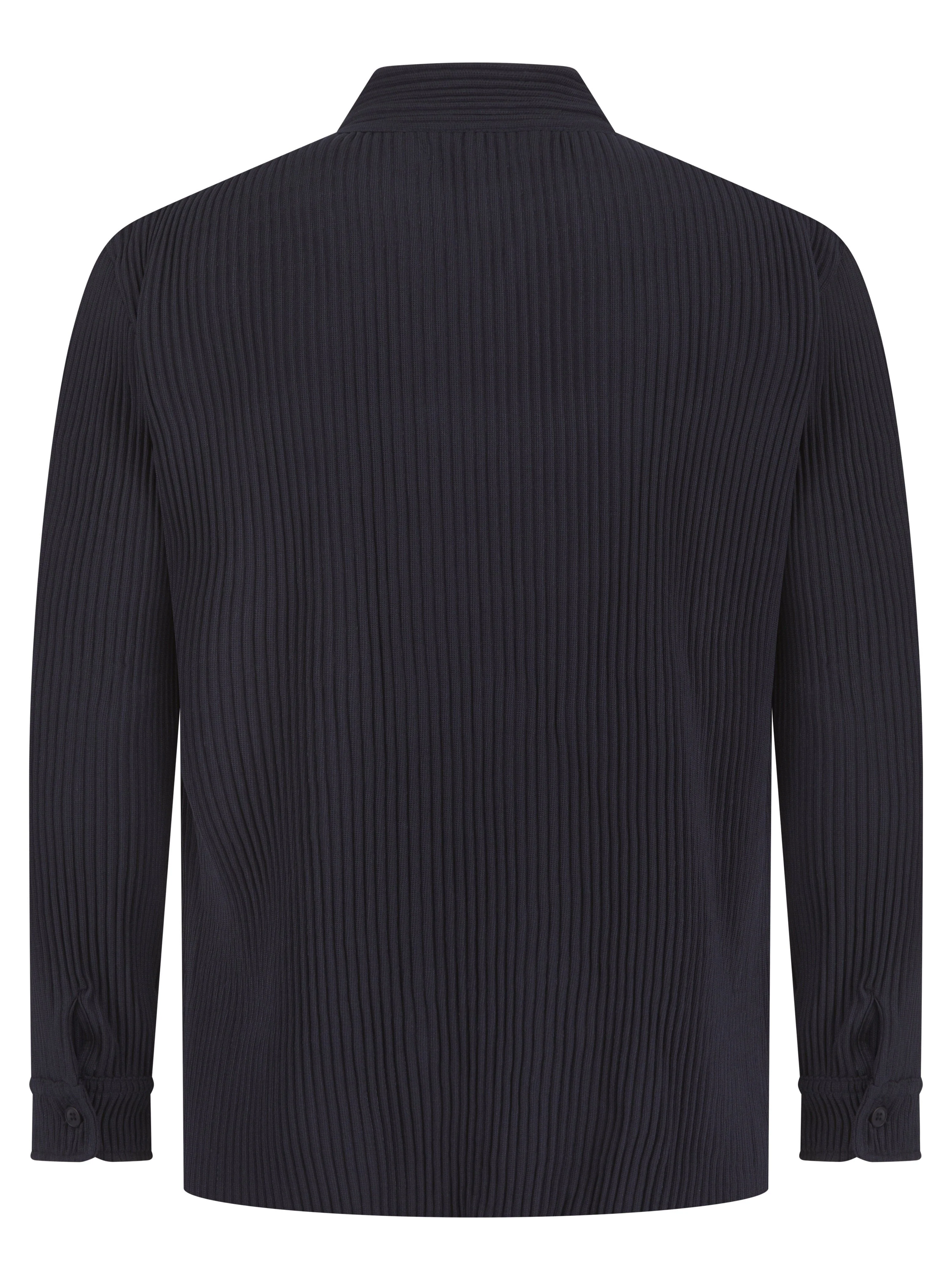 Navy Pleated L/S Shirt - Image 6