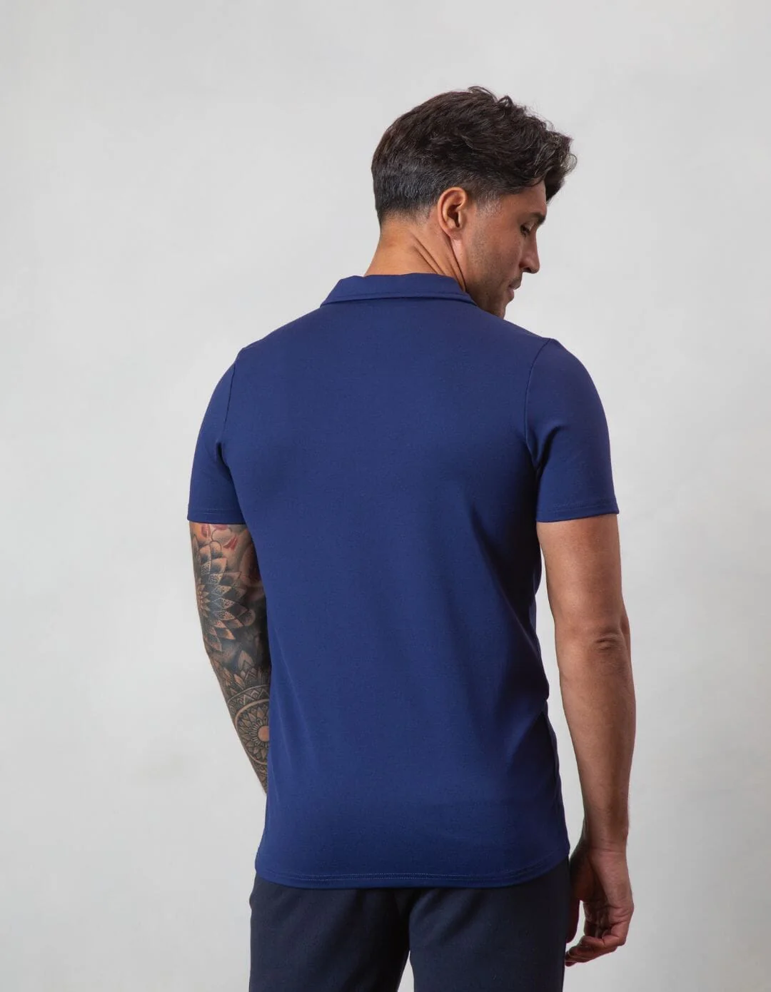 Navy Premium S/S Zip Polo - Image 4