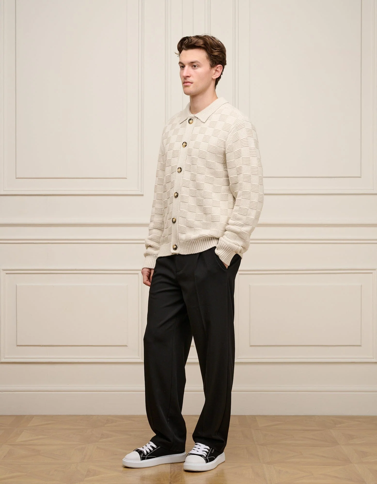 Oat Basket Weave Knit Overshirt - Image 3