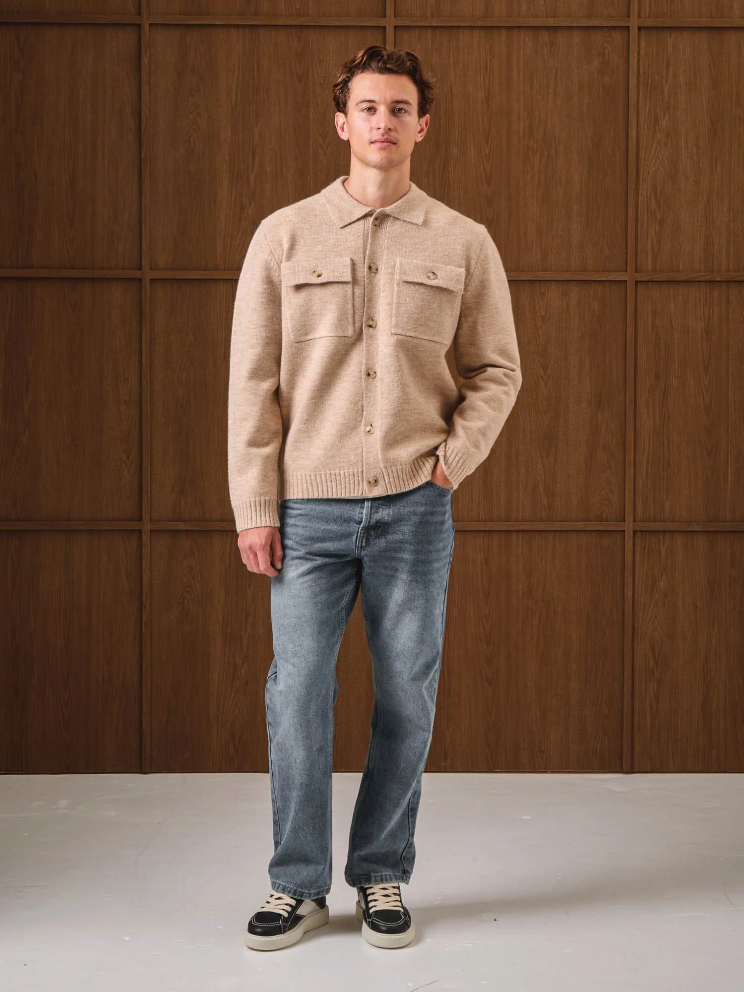 Oat Knitted Overshirt - Image 2