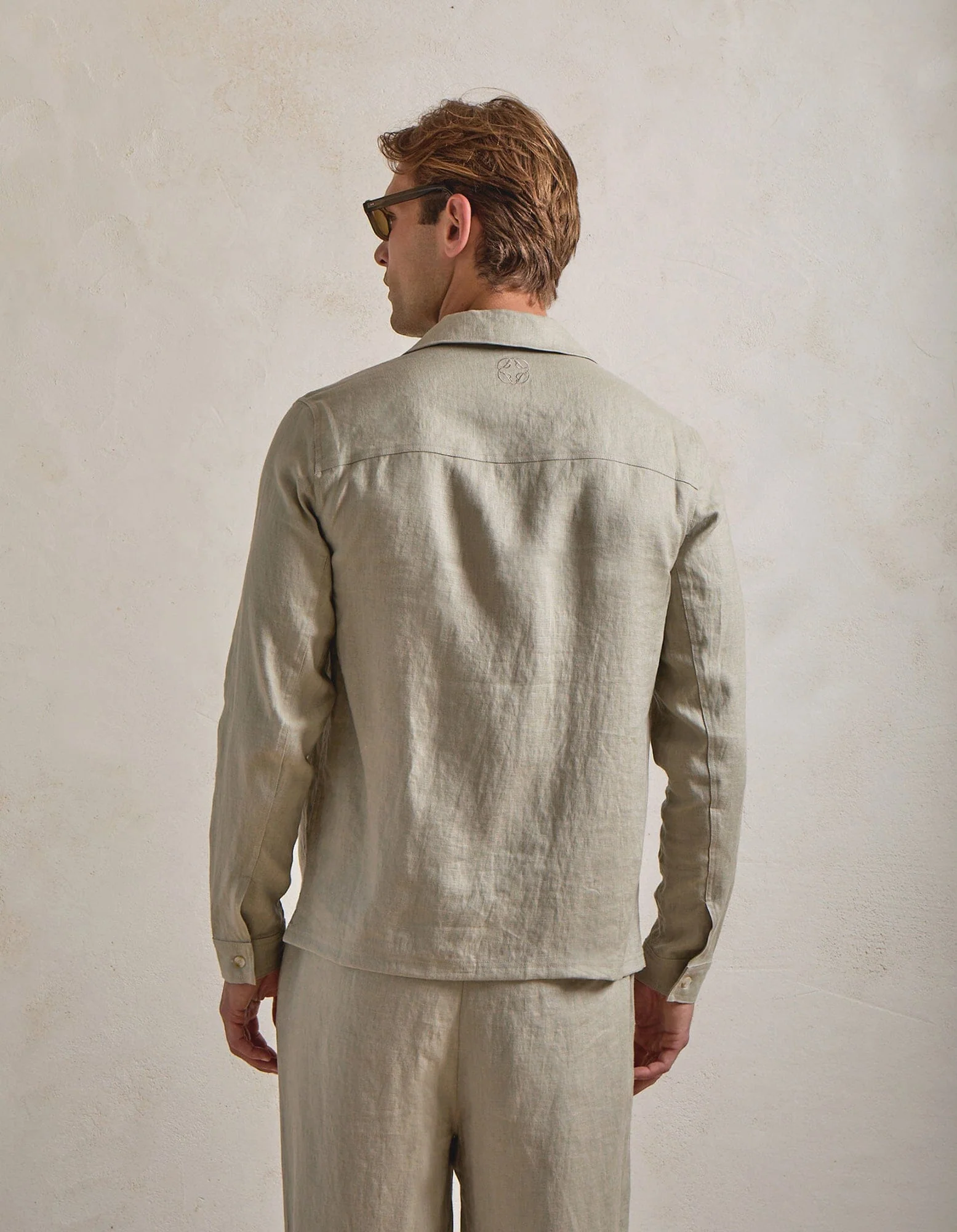 Oatmeal Premium Linen Pocket Shirt - Image 7